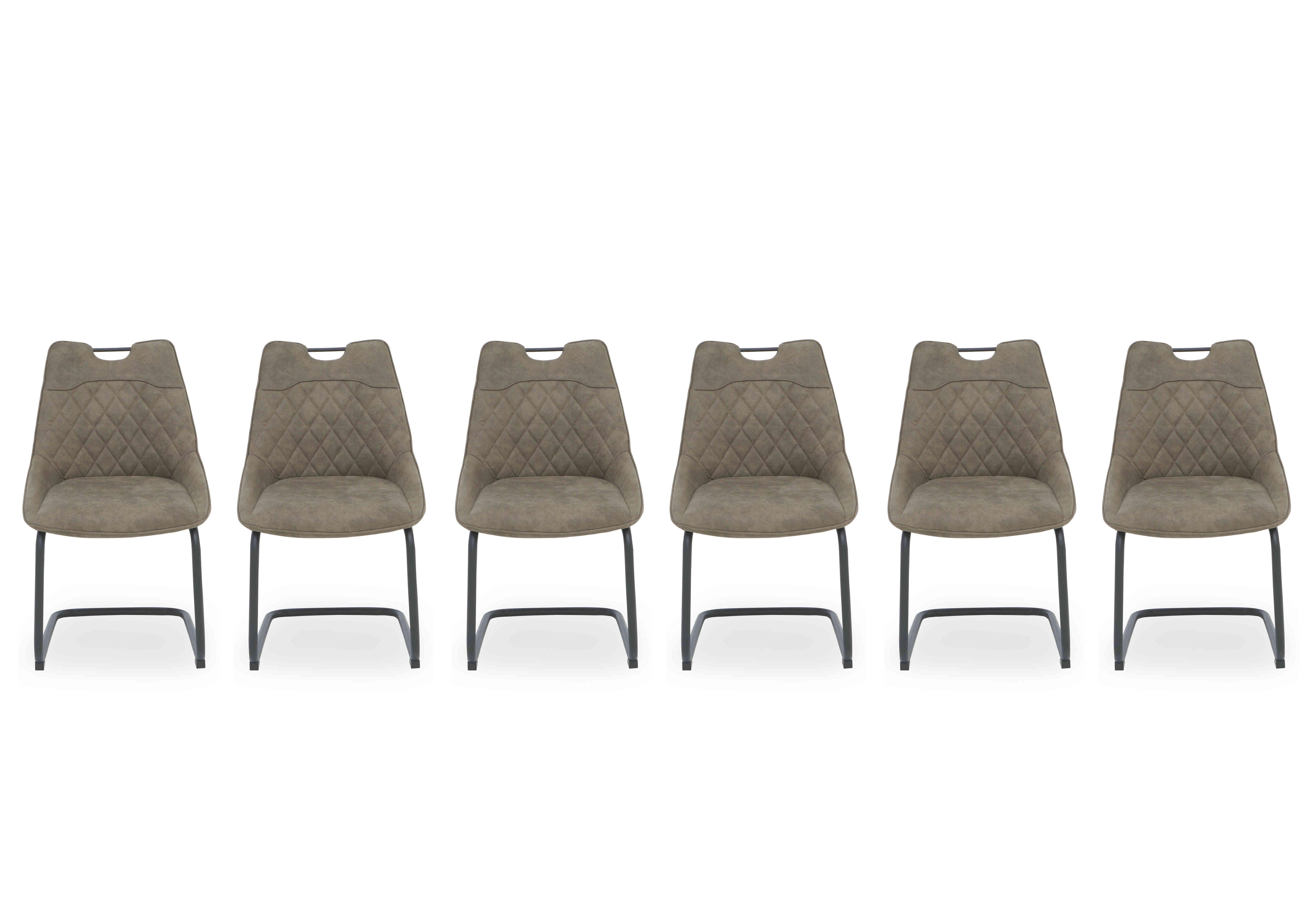 Warrior Set of 6 Cantilever Dining Chairs in Taupe on Furniture Village