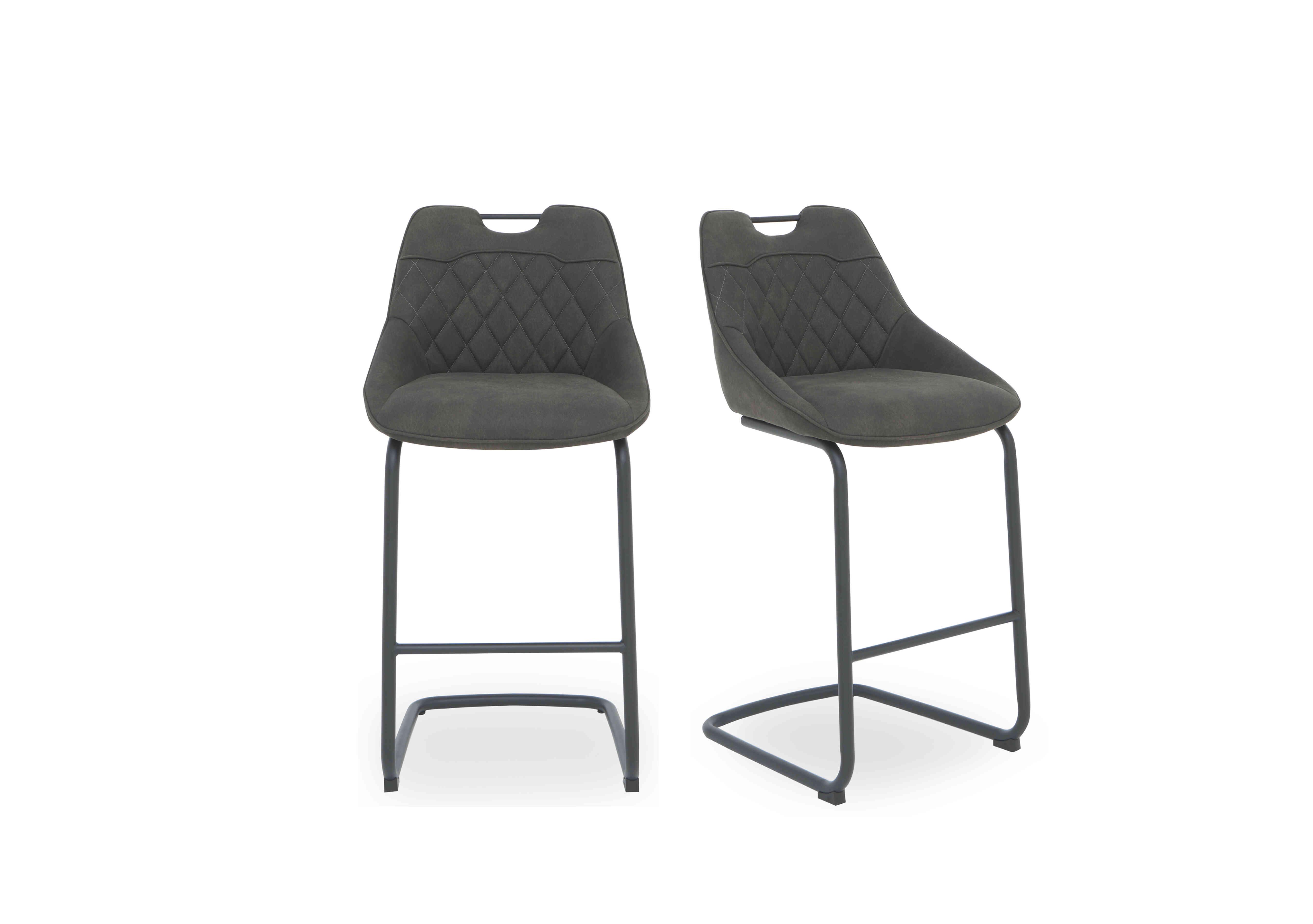 Warrior Pair of Cantilever Bar Stools in Grey on Furniture Village