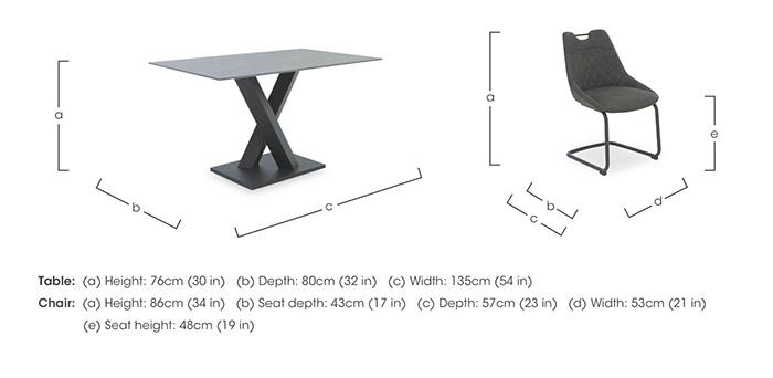 Warrior Grey Compact Fixed Dining Table with 6 Cantilever Dining Chairs in  on Furniture Village