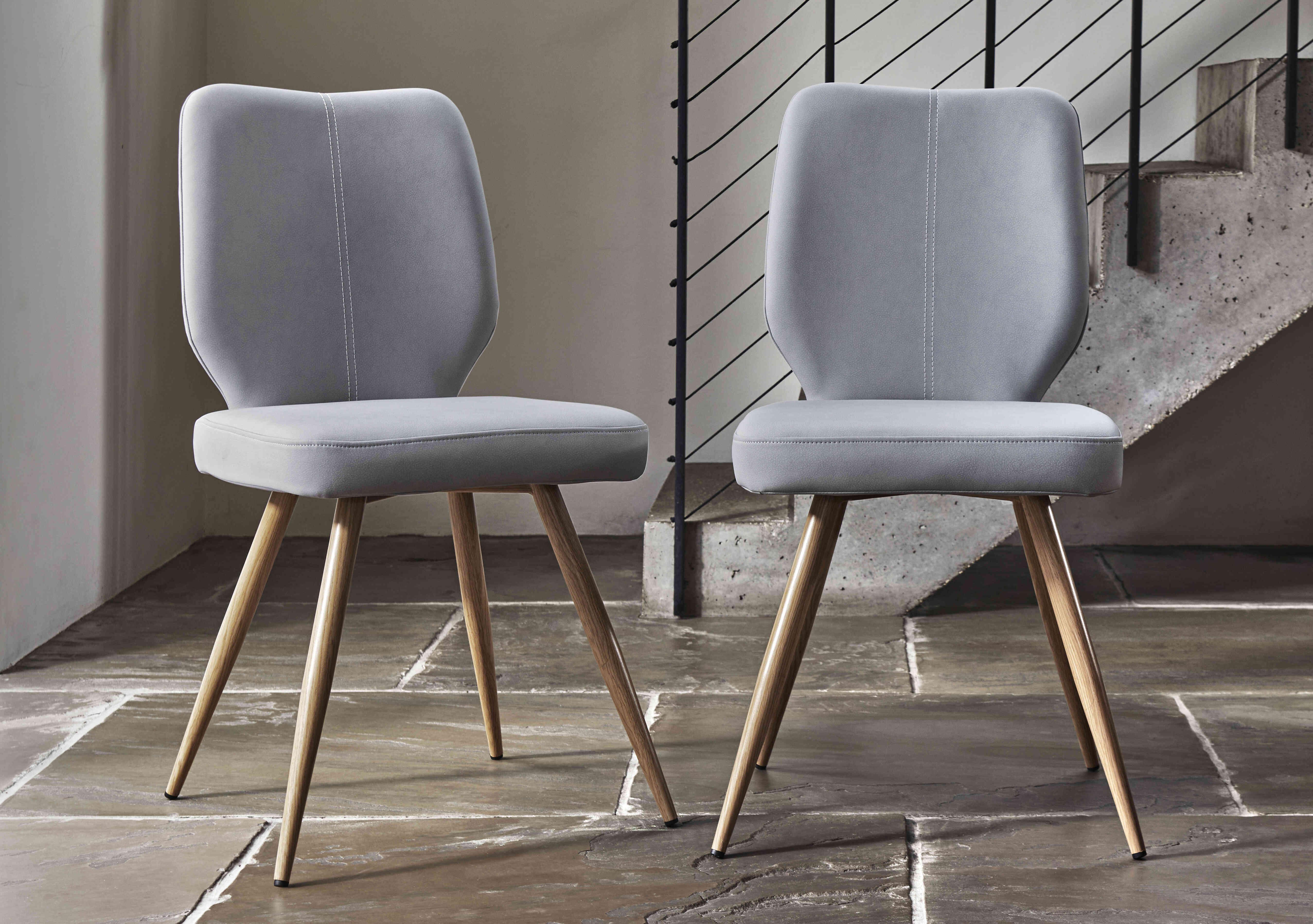 Jonah Set of 6 Faux Leather Dining Chairs in  on Furniture Village