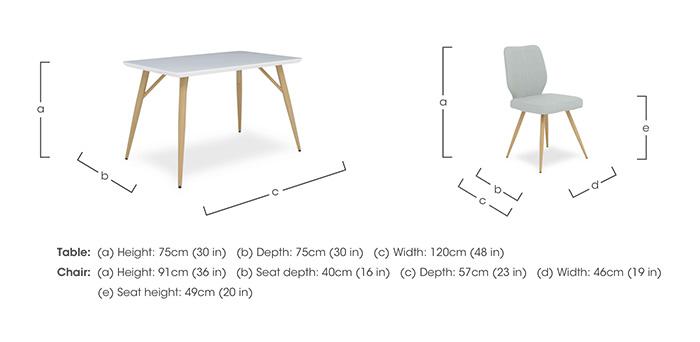 Jonah Fixed Dining Table with 4 Faux Leather Dining Chairs in  on Furniture Village