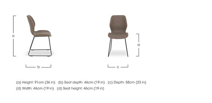 Pedro Set of 6 Faux Leather Ski Leg Dining Chairs in  on Furniture Village