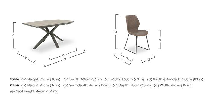Pedro Extending Dining Table with 6 Faux Leather Ski Leg Dining Chairs in  on Furniture Village