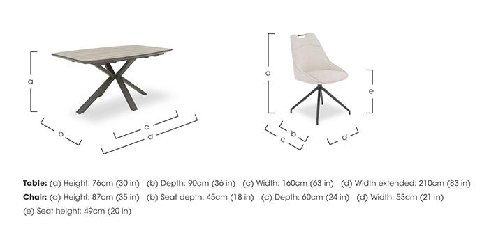 Pedro Extending Dining Table with 4 Swivel Fabric Dining Chairs in  on Furniture Village