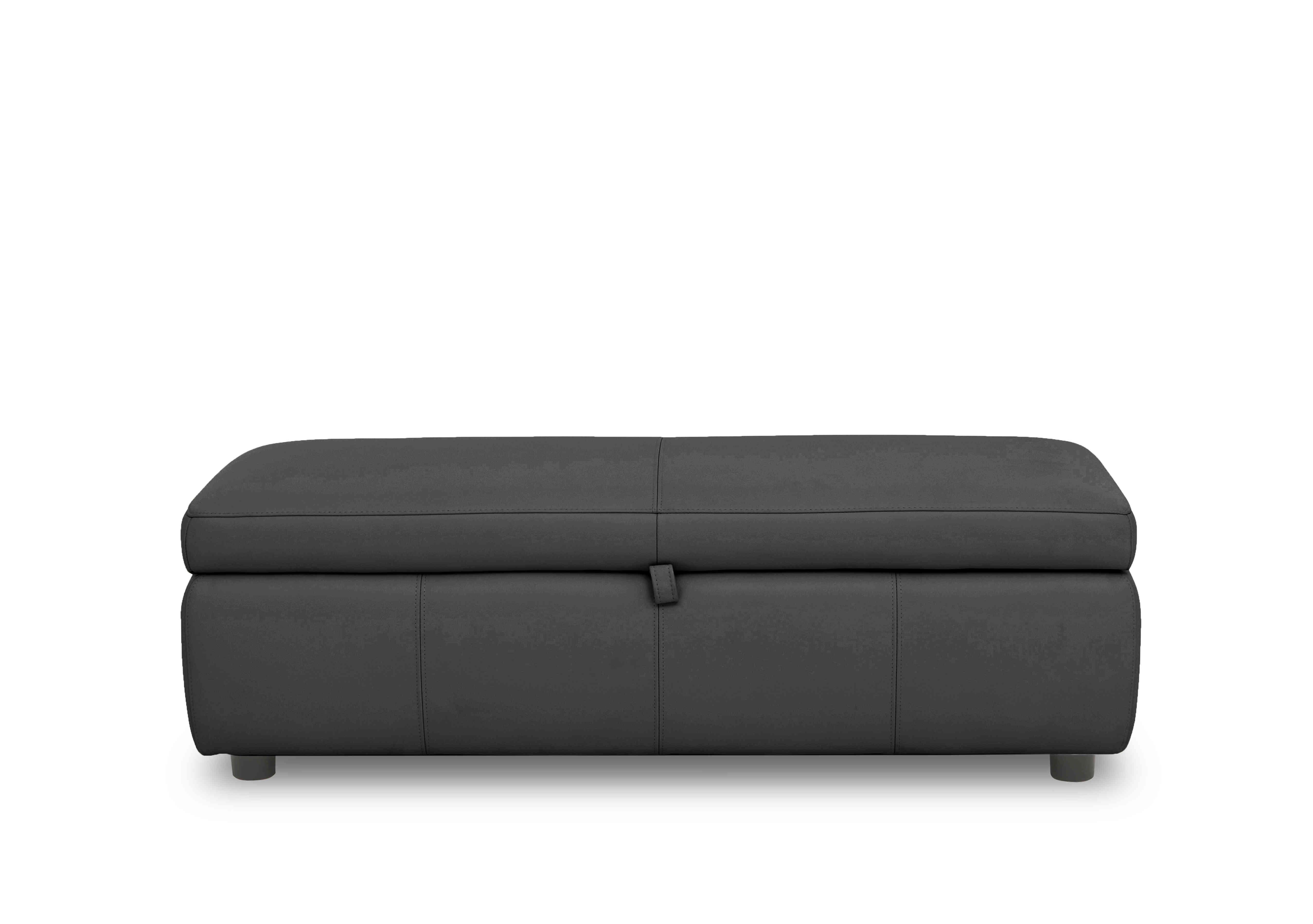 Stark 150cm Leather Blanket Box in Bv-3500 Classic Black on Furniture Village