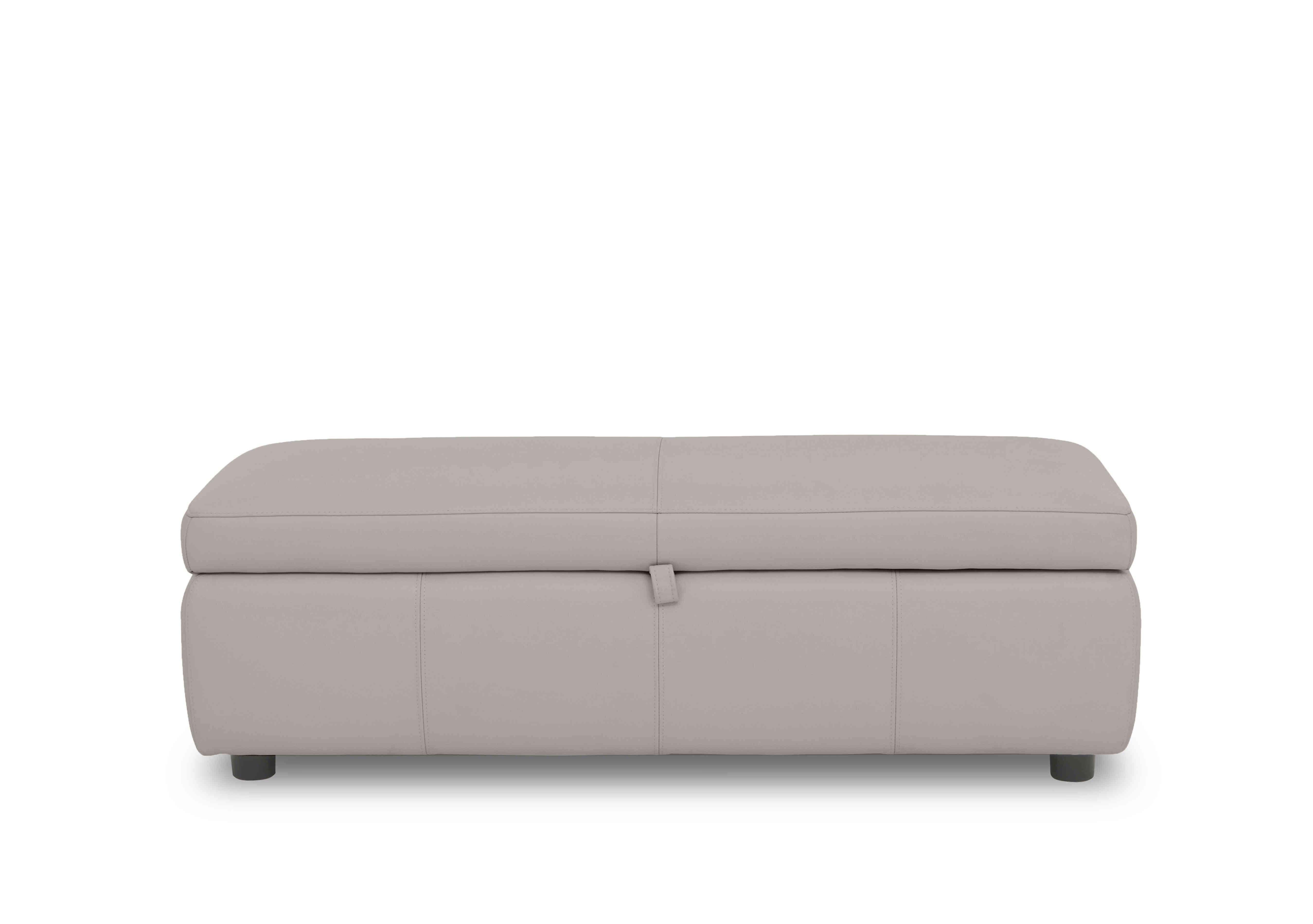 Stark 150cm Leather Blanket Box in Bv-946b Silver Grey on Furniture Village