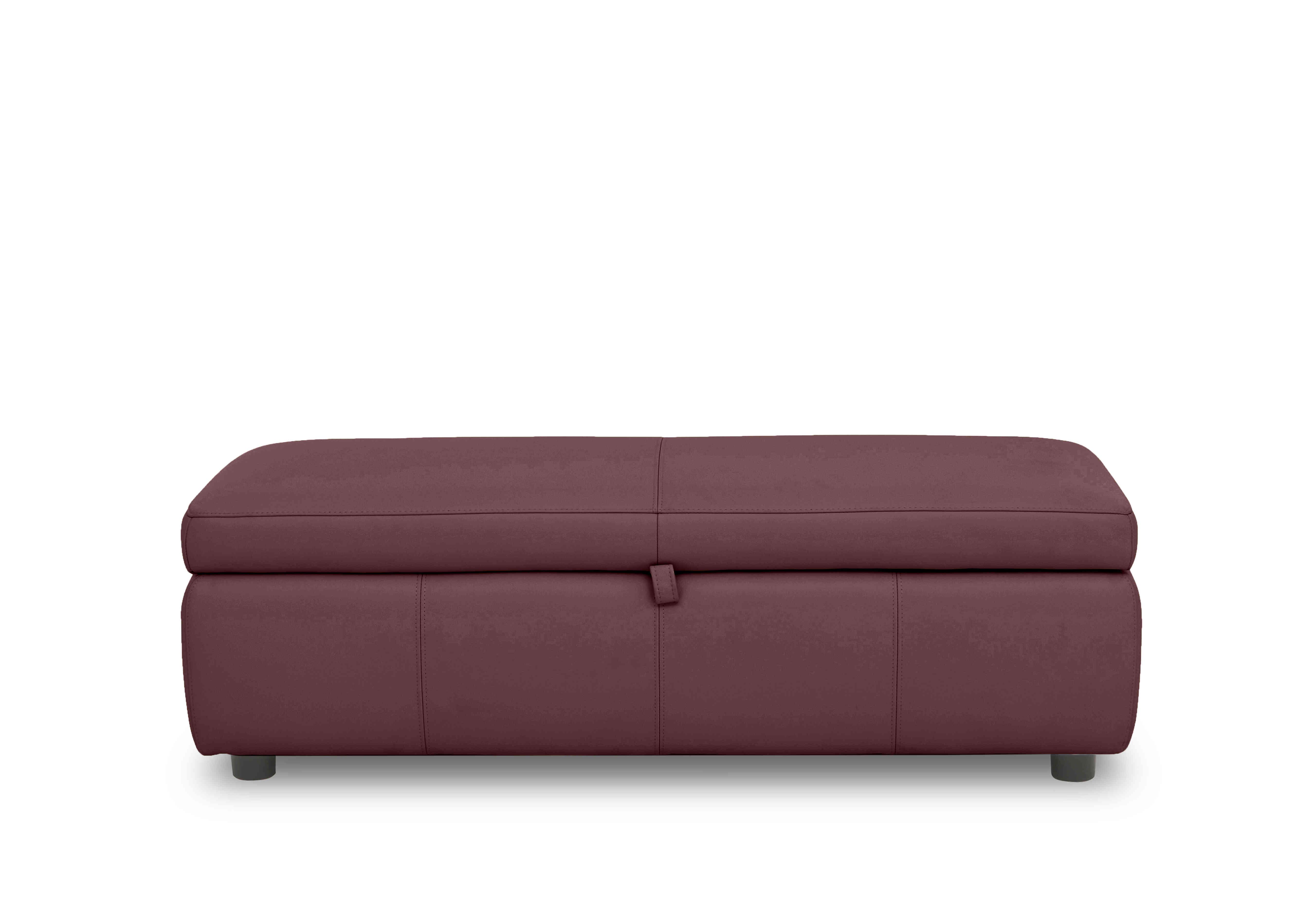 Stark 150cm Leather Blanket Box in Nc-035c Deep Red on Furniture Village
