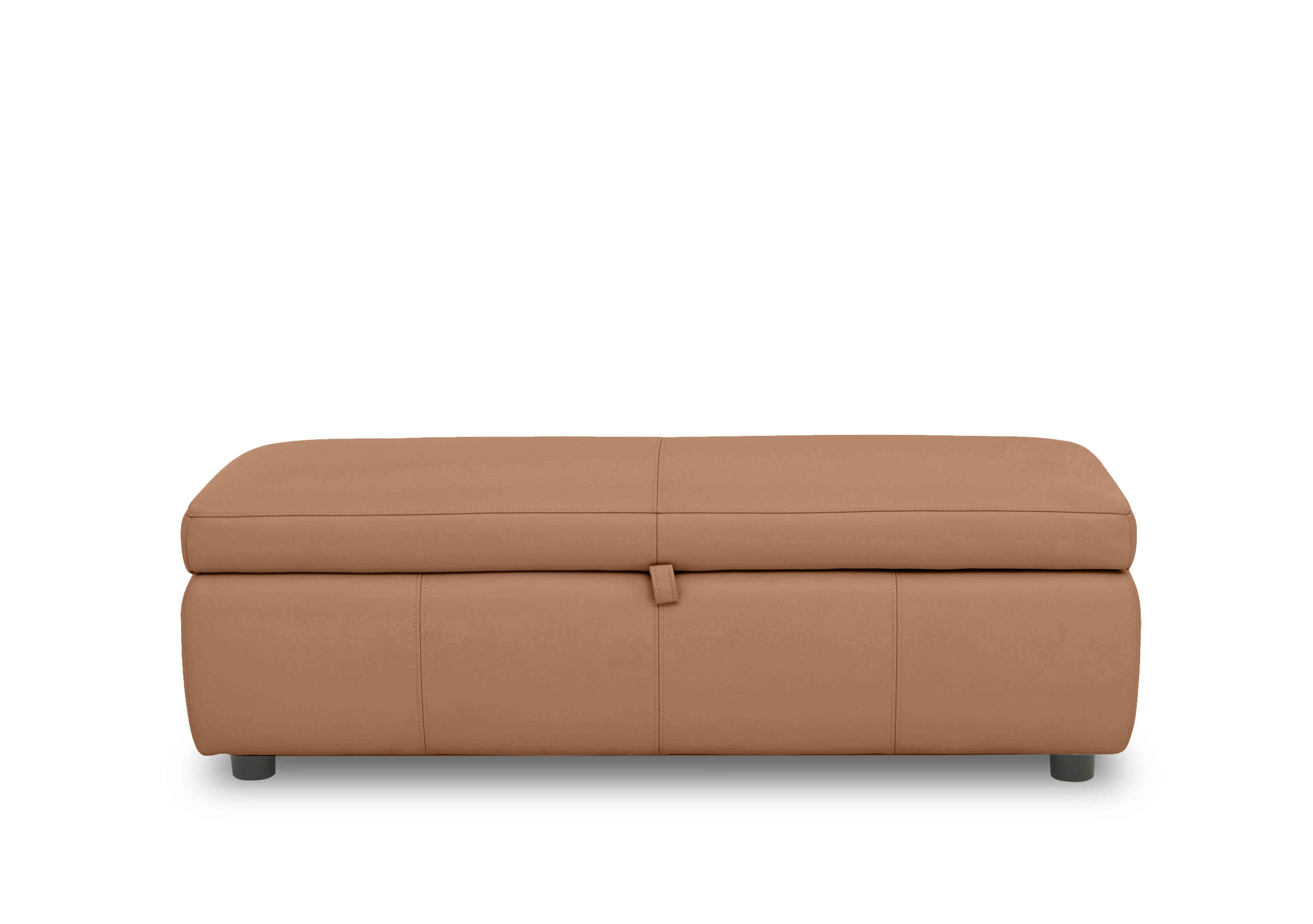 Stark 150cm Leather Blanket Box in Nc-334e Pecan Brown on Furniture Village