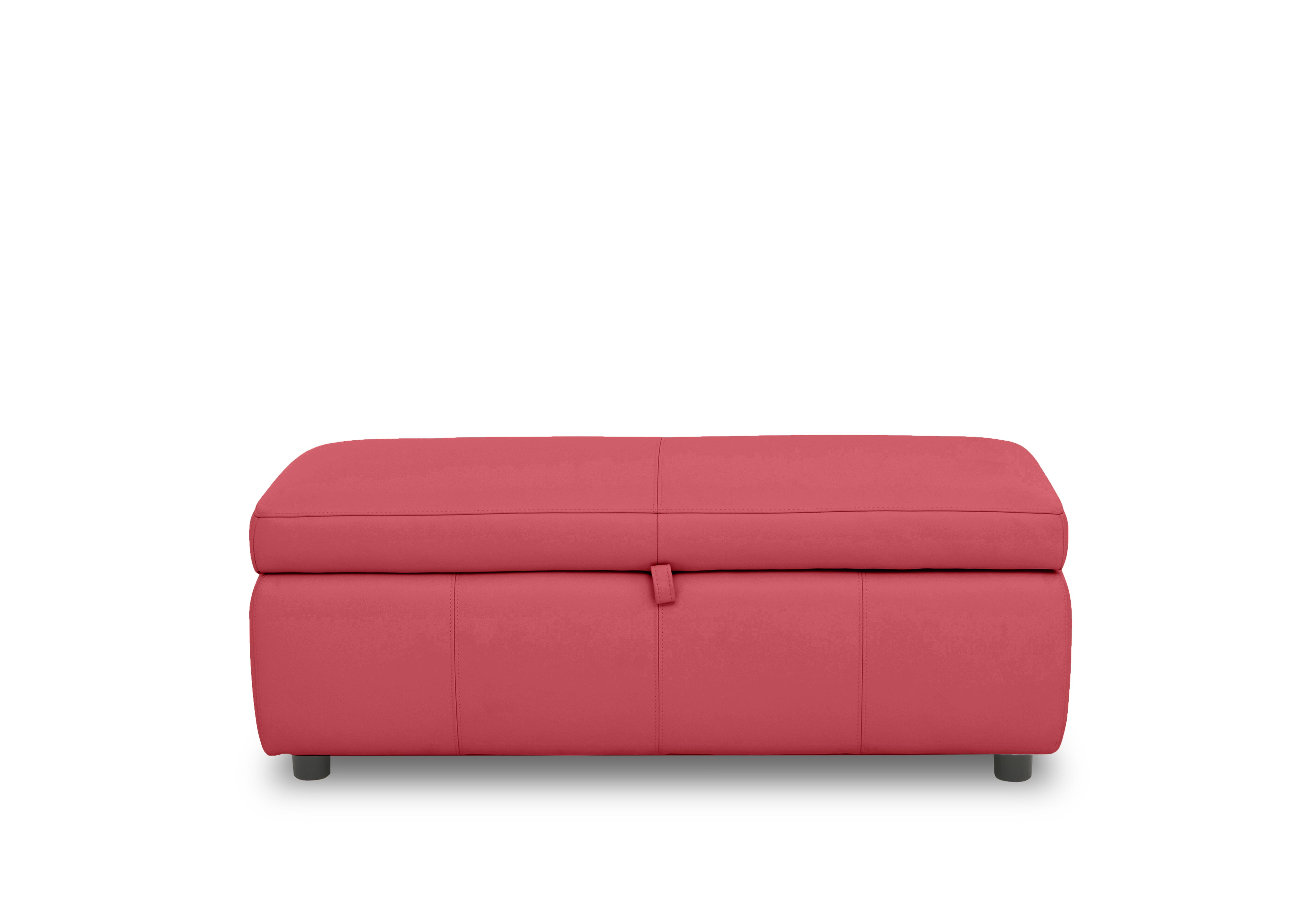 Stark 120cm Leather Blanket Box in Bv-0008 Pure Red on Furniture Village