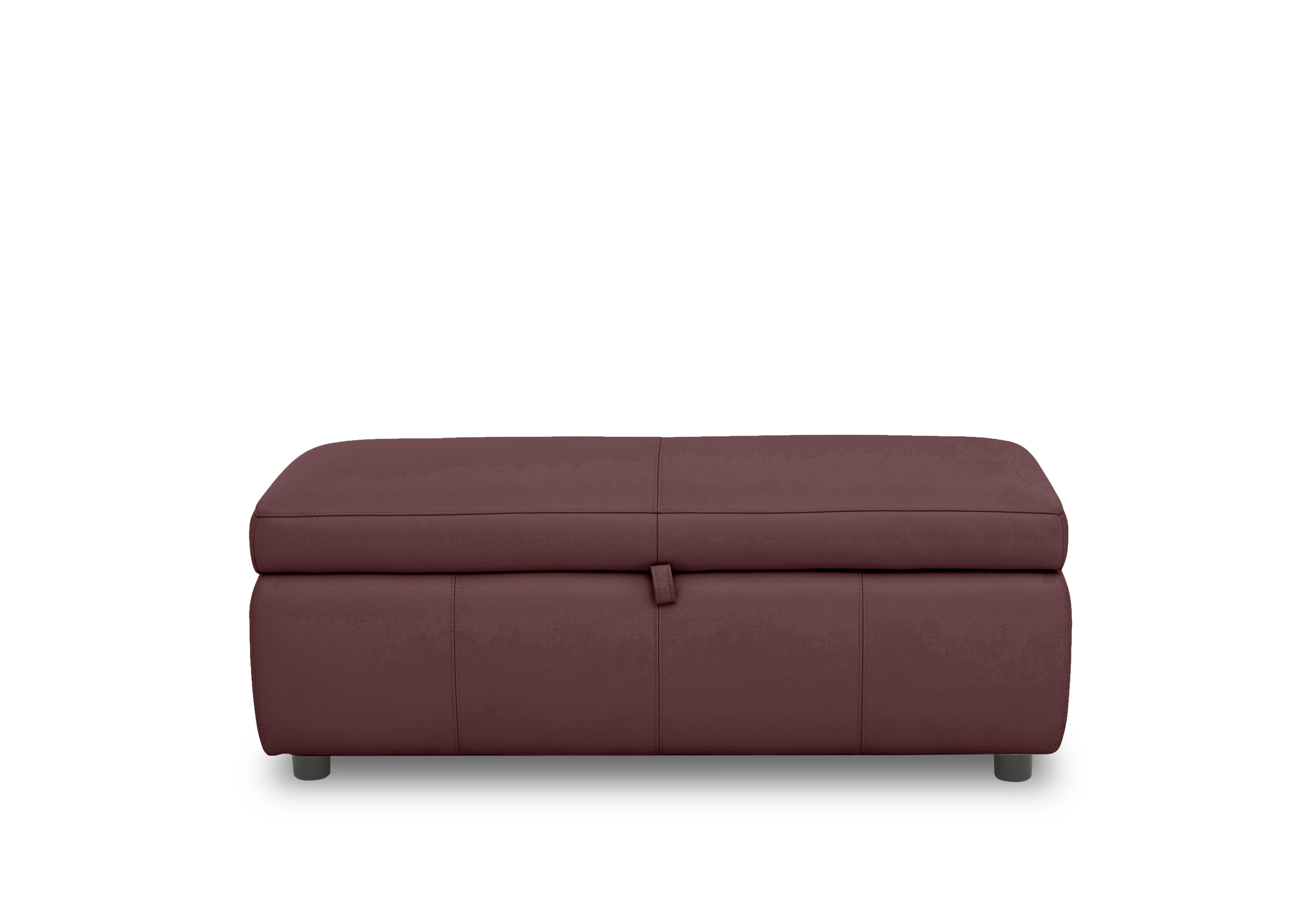 Stark 120cm Leather Blanket Box in Bv-035c Deep Red on Furniture Village