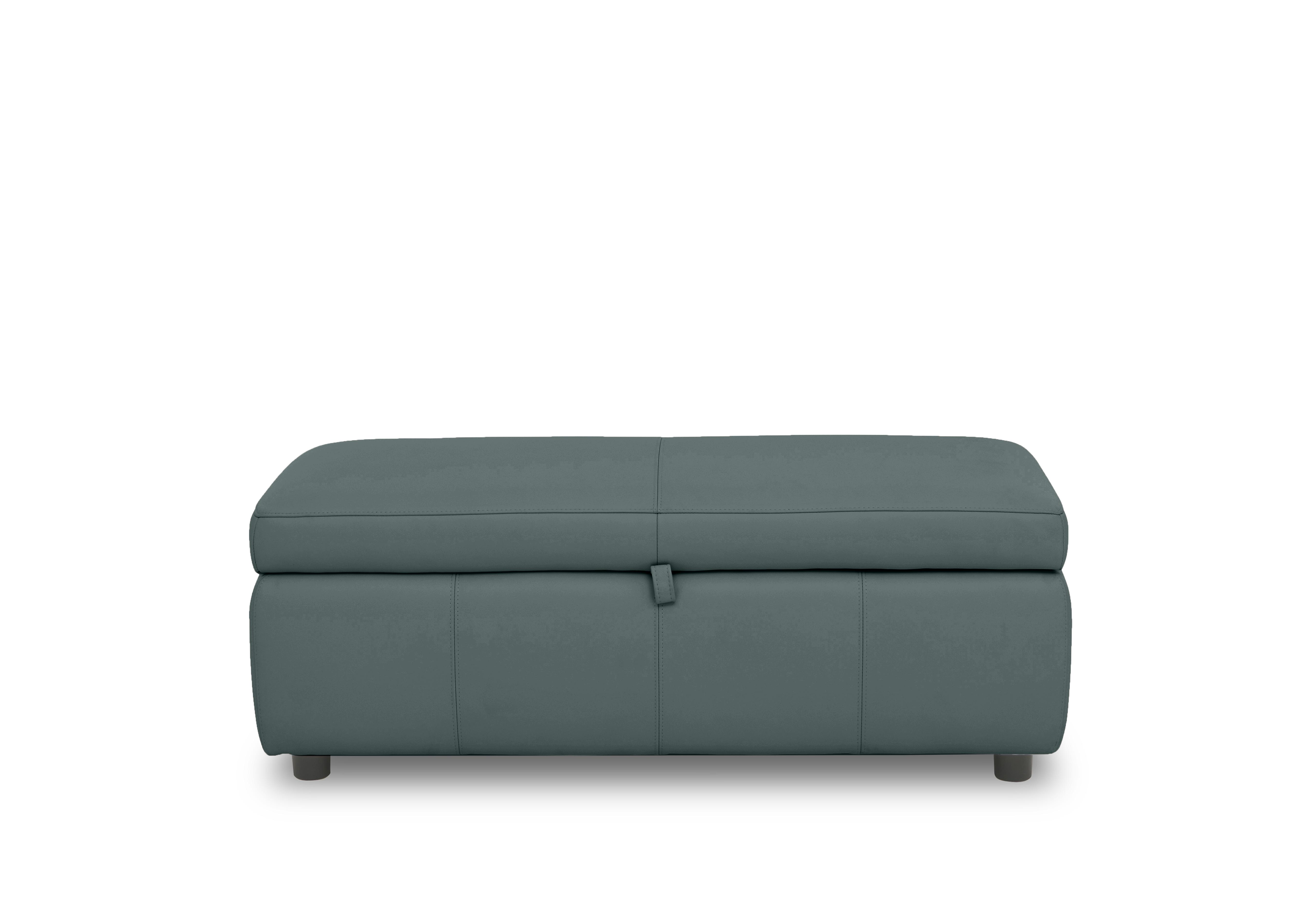 Stark 120cm Leather Blanket Box in Bv-301e Lake Green on Furniture Village