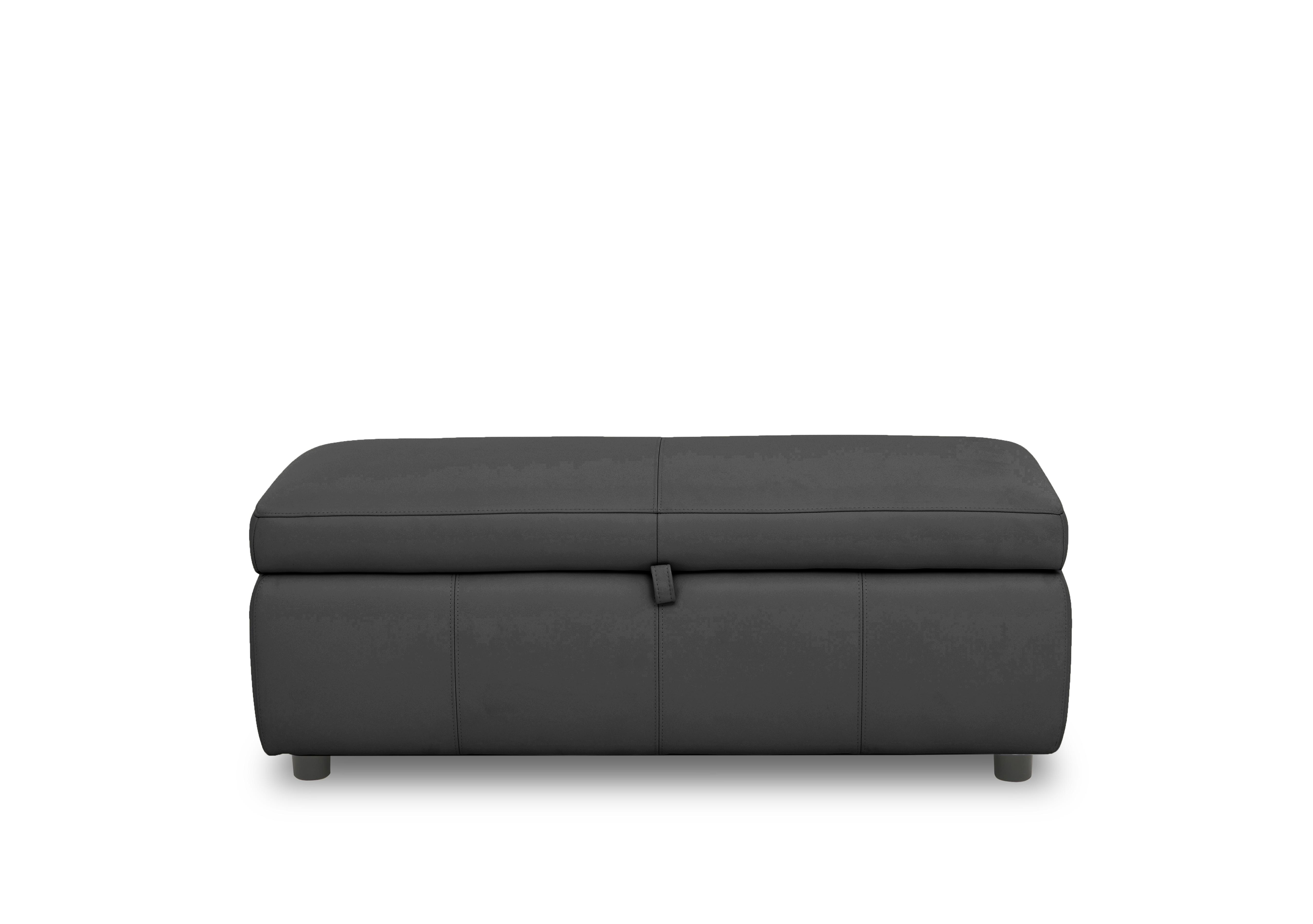 Stark 120cm Leather Blanket Box in Bv-3500 Classic Black on Furniture Village