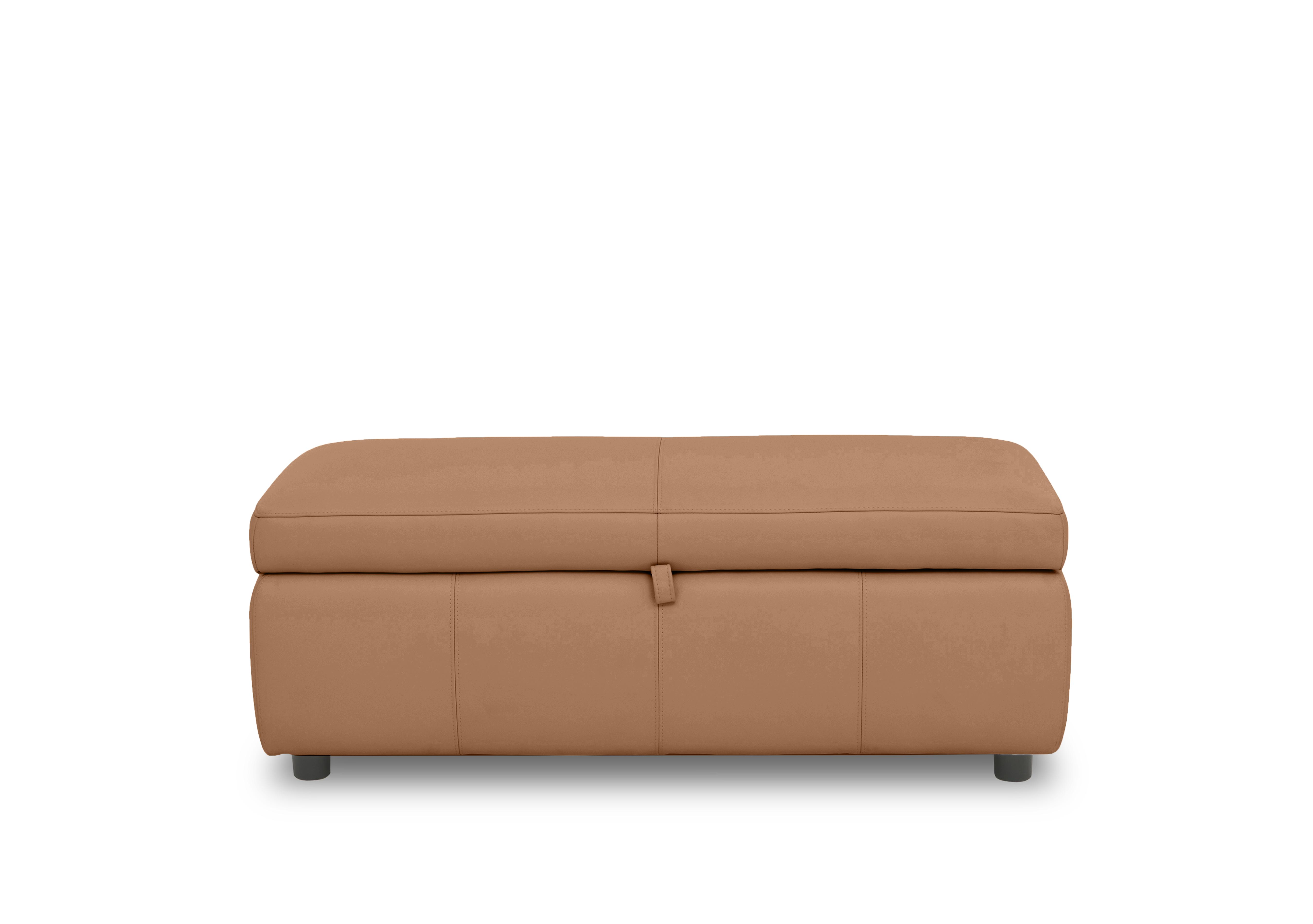 Stark 120cm Leather Blanket Box in Nc-334e Pecan Brown on Furniture Village