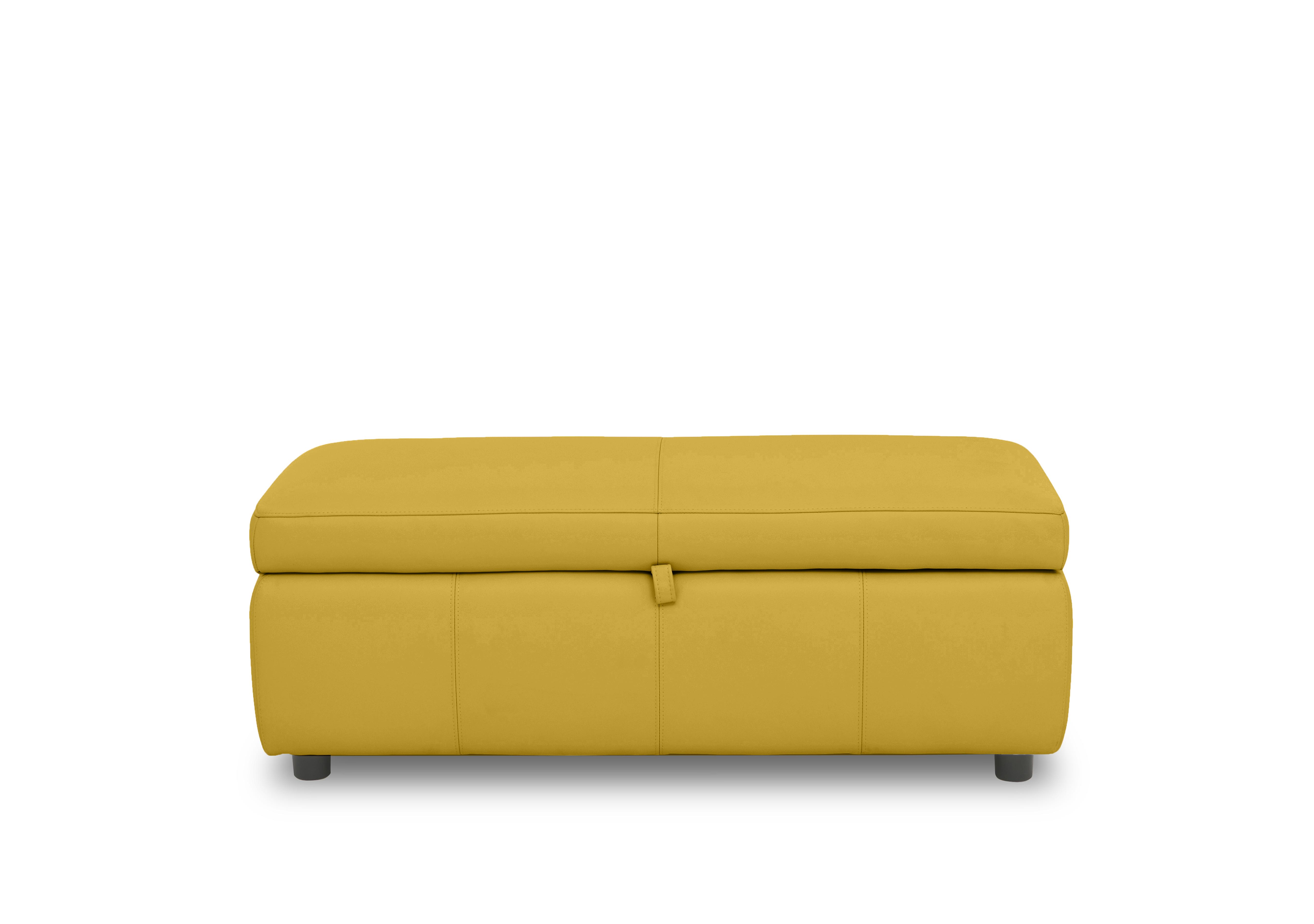 Stark 120cm Leather Blanket Box in Nw-663e Yellow on Furniture Village