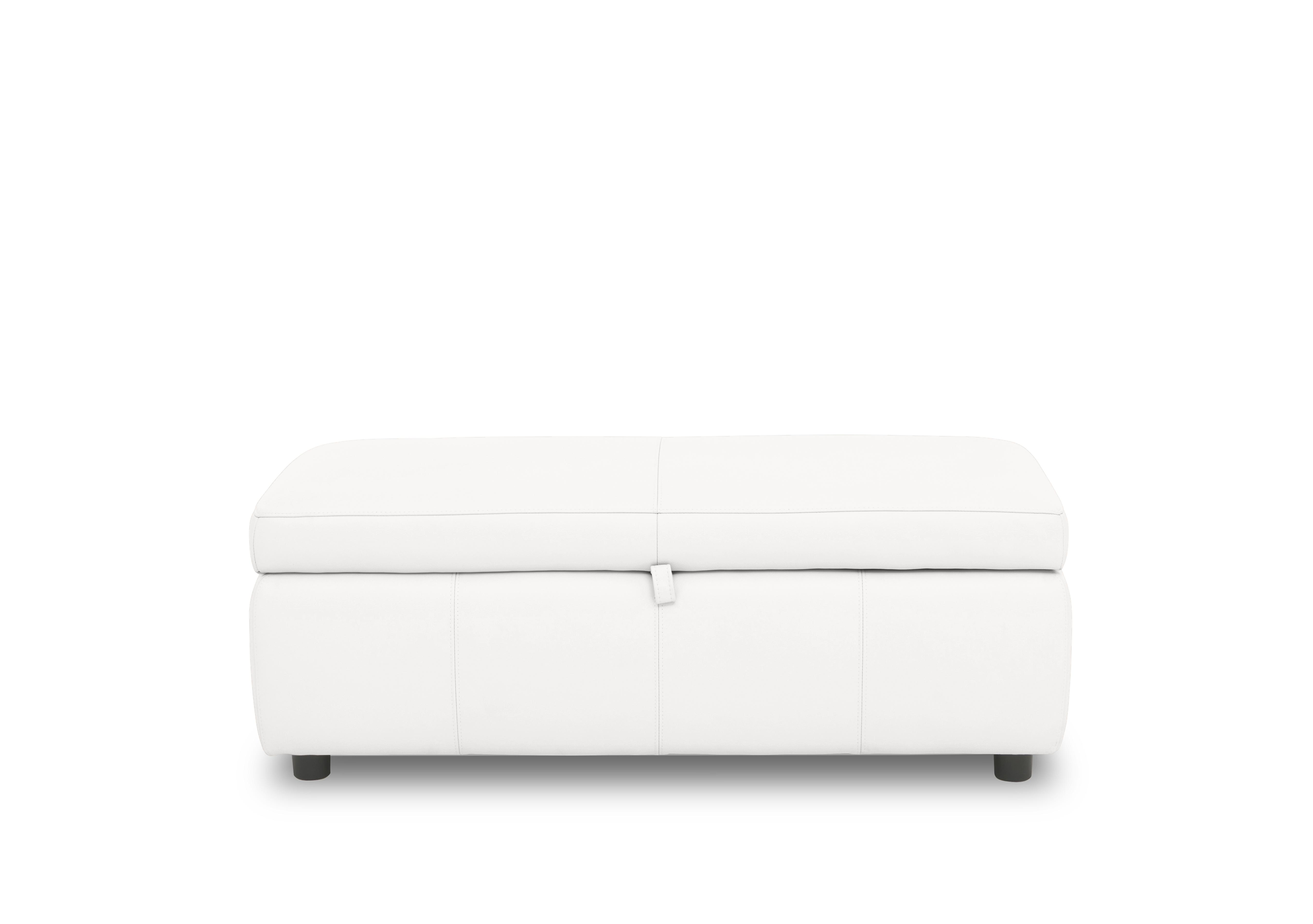 Tyrell 120cm Leather Blanket Box in Nc-744d Star White on Furniture Village