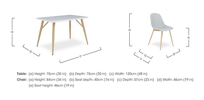 Jonah Fixed Dining Table with 4 Trellis Plastic Dining Chairs in  on Furniture Village