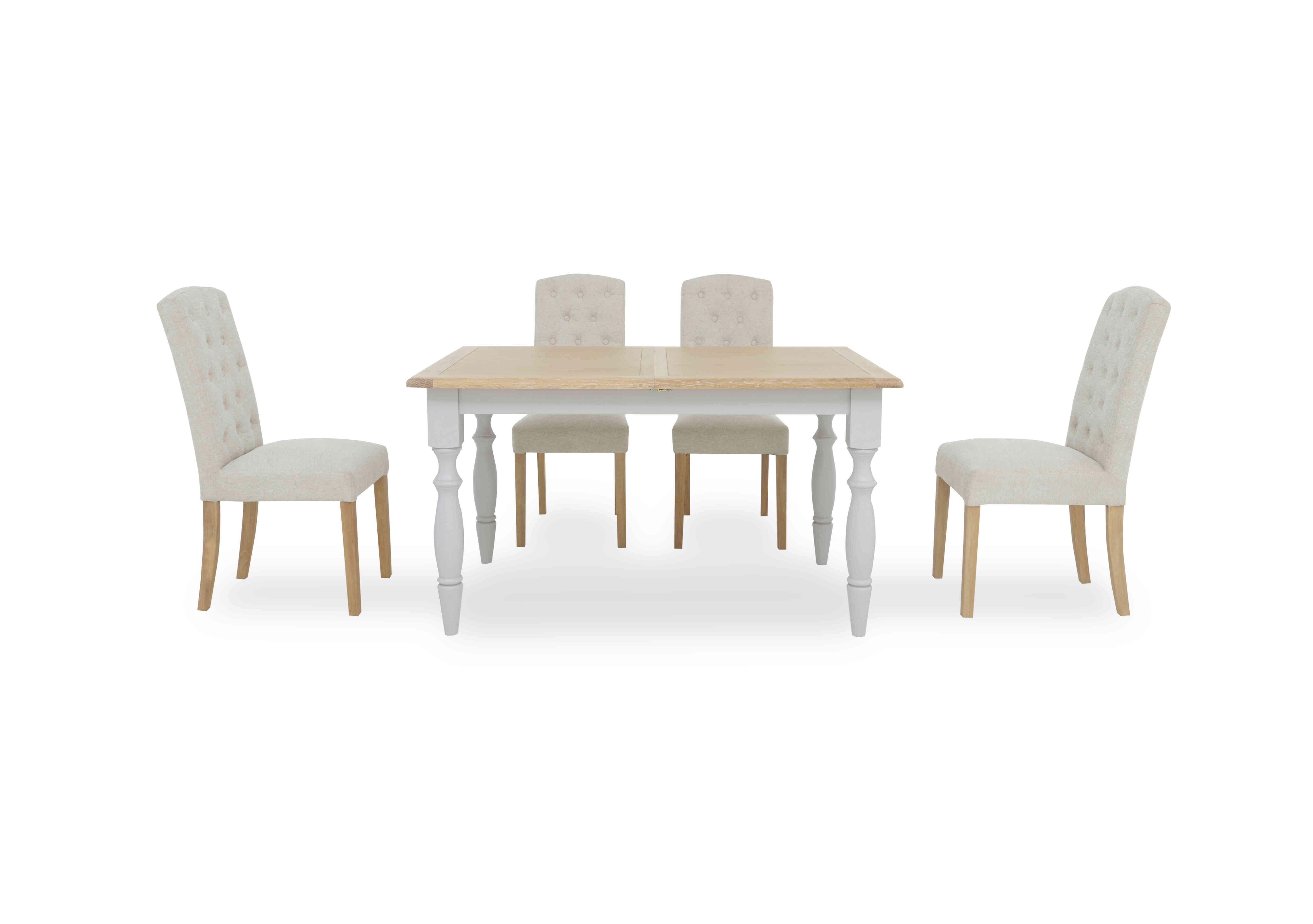 Moore Extending Dining Table with 4 Upholstered Dining Chairs in  on Furniture Village