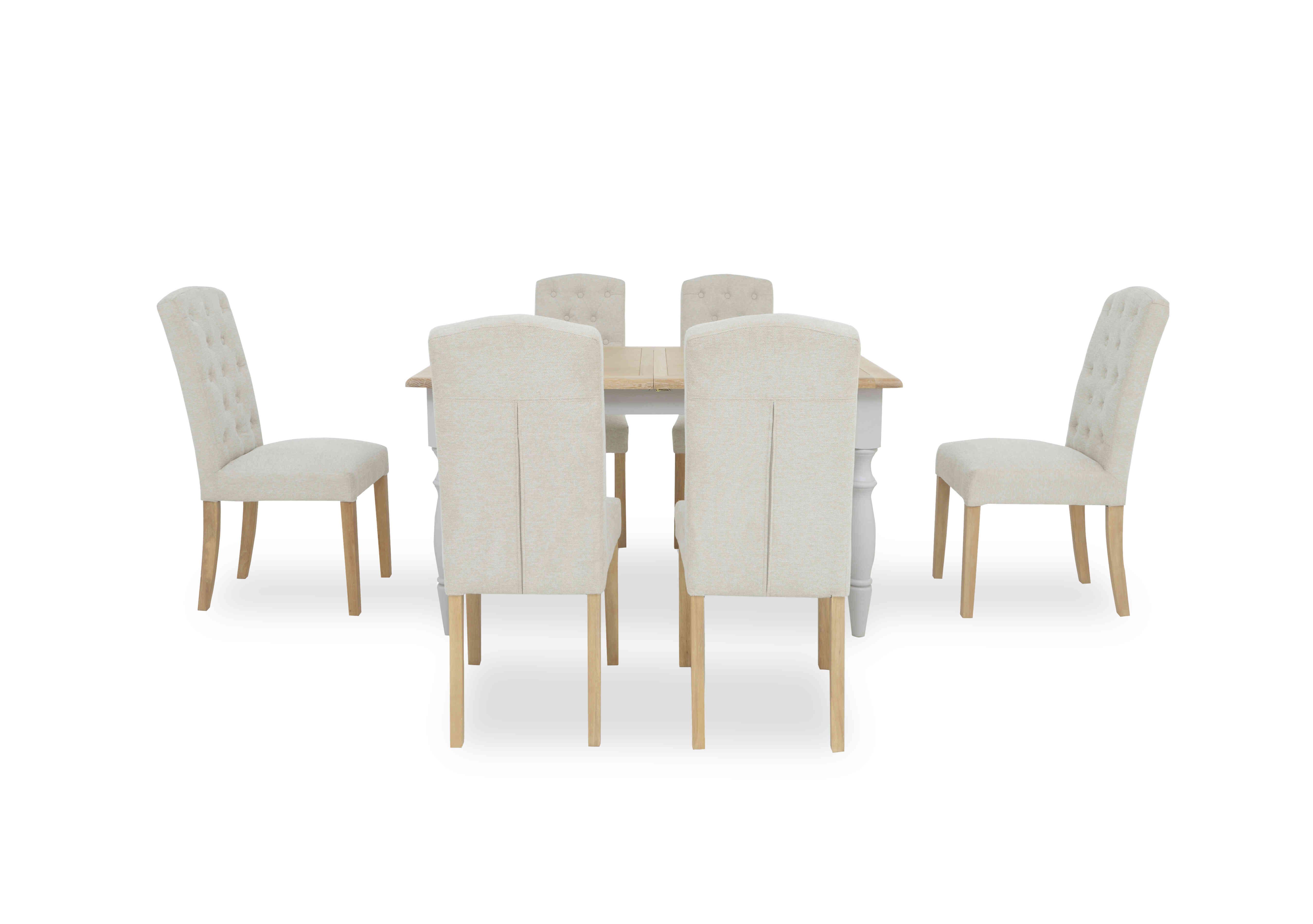 Moore Extending Dining Table with 6 Upholstered Dining Chairs in  on Furniture Village