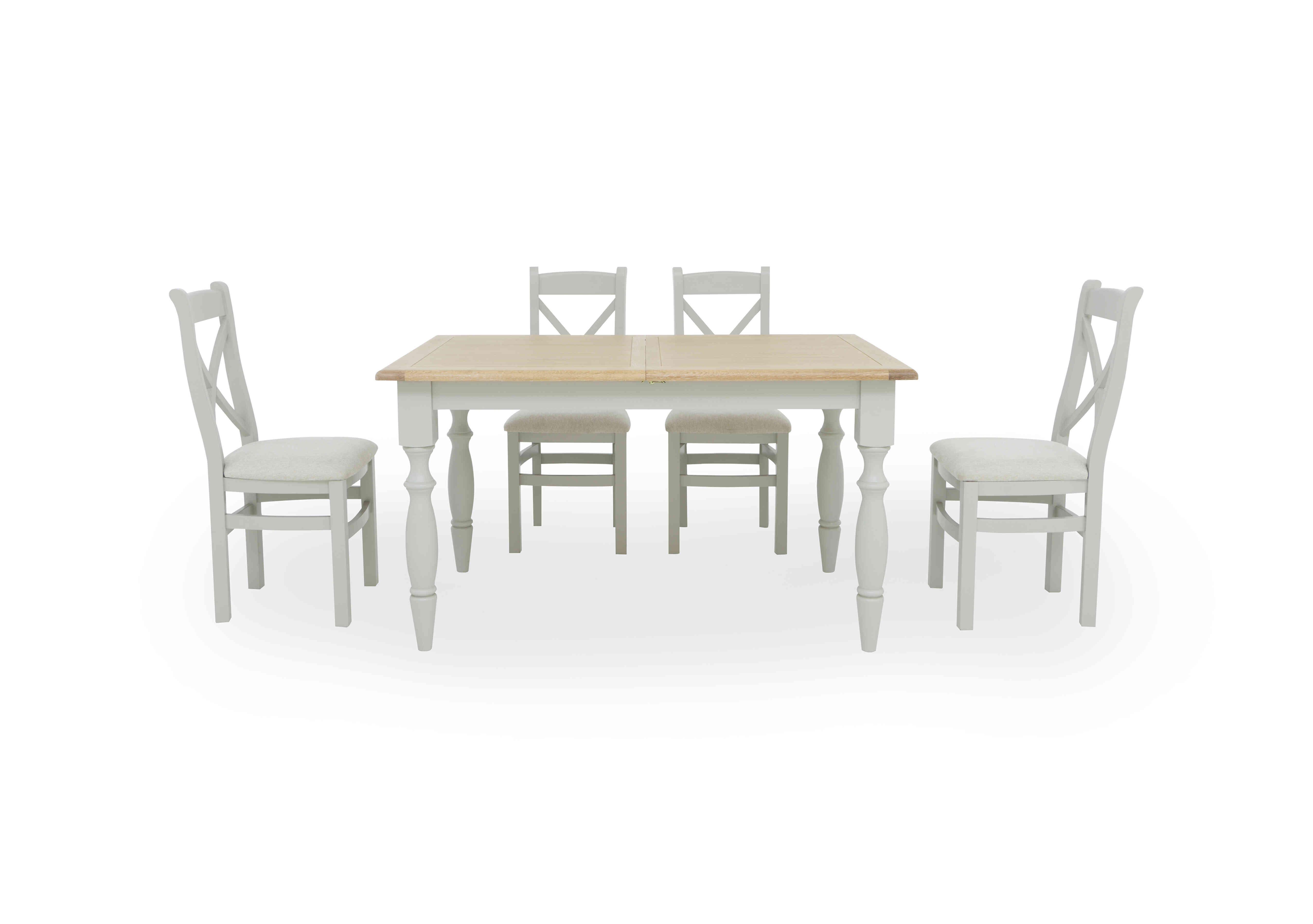 Moore Extending Dining Table with 4 Cross Back Dining Chairs in  on Furniture Village