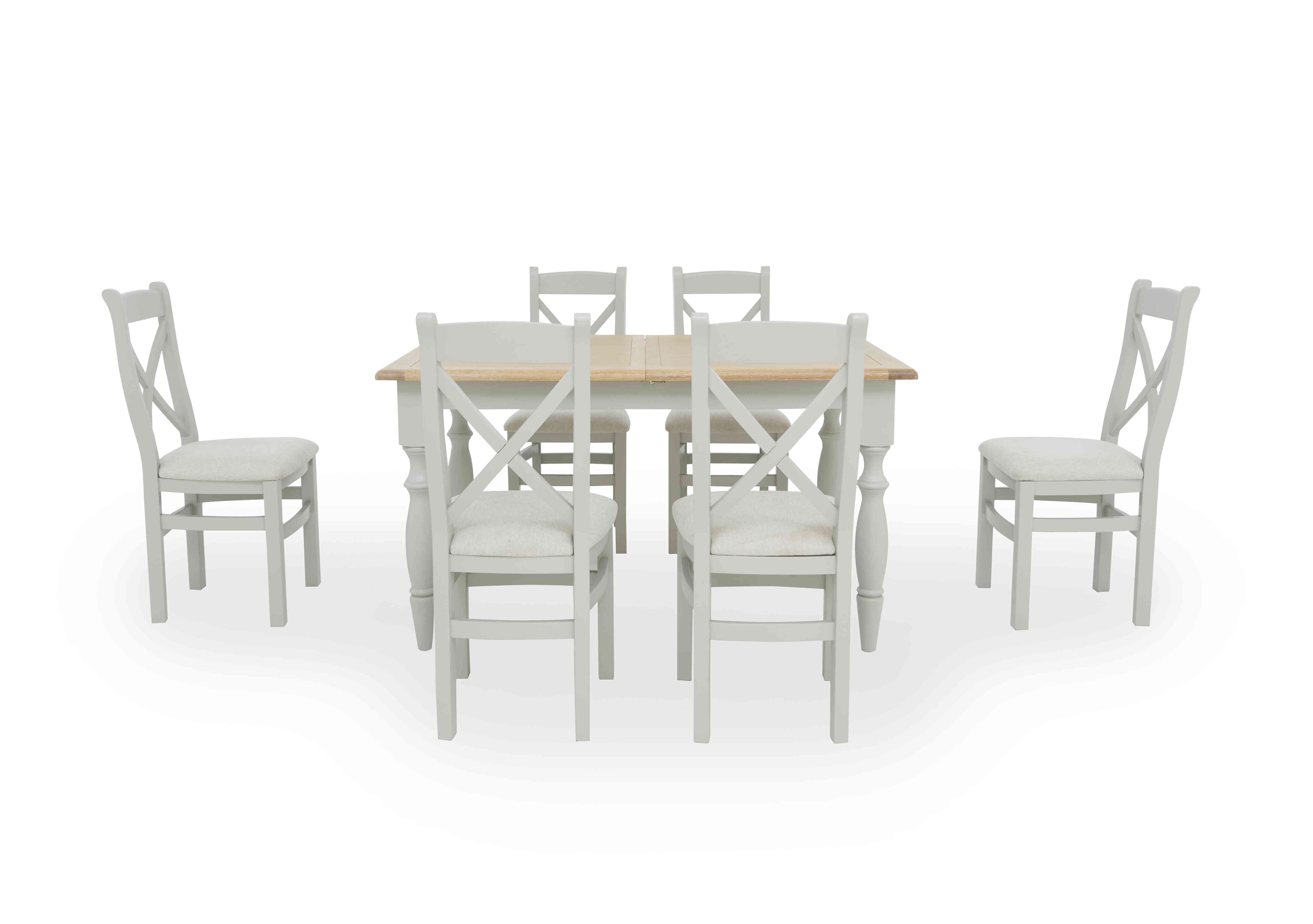 Moore Extending Dining Table with 6 Cross Back Dining Chairs in  on Furniture Village