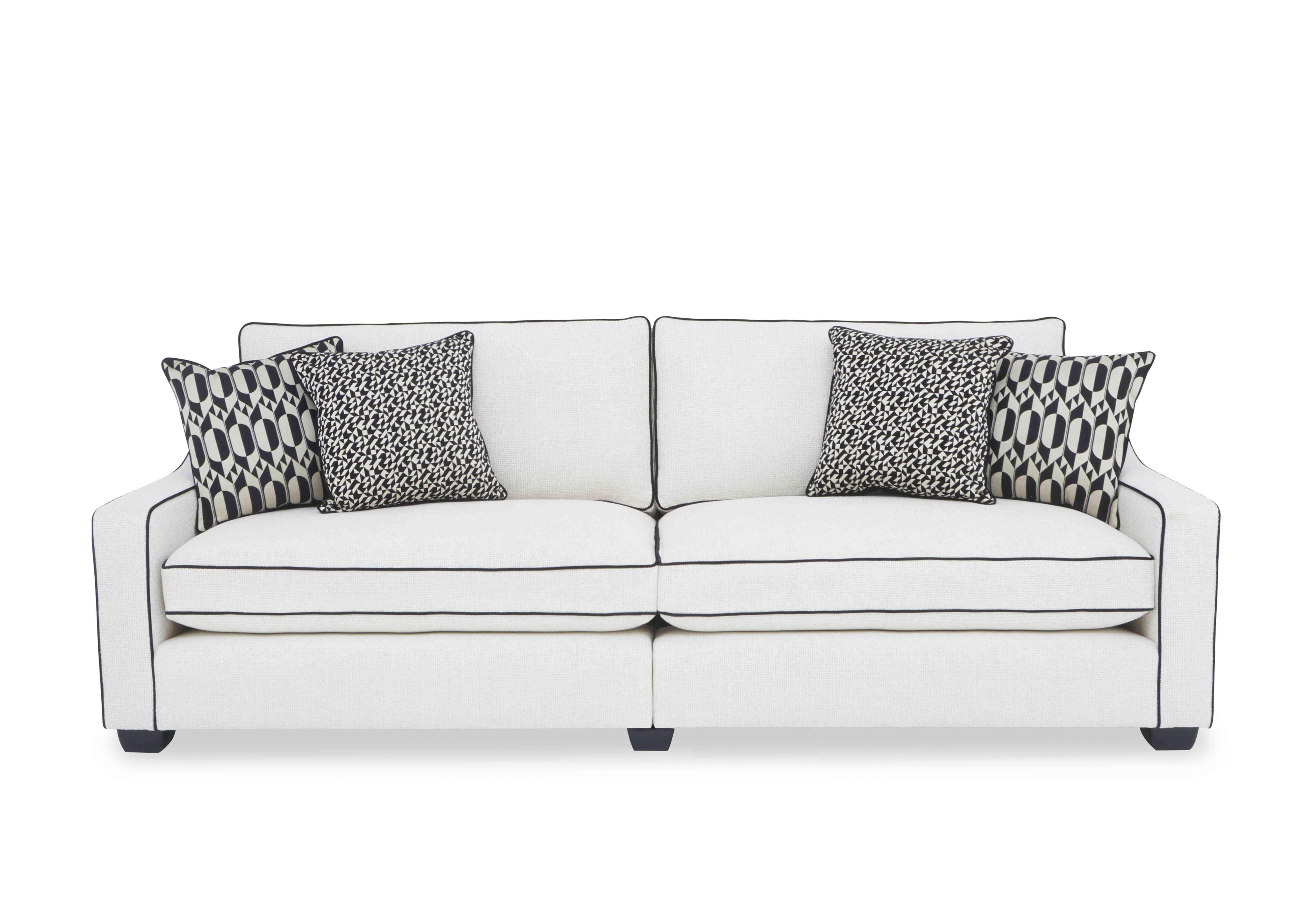 Celine 4 Seater Split Frame Sofa in Tuzzi Ivory Mchrome Scat Eb Cp on Furniture Village