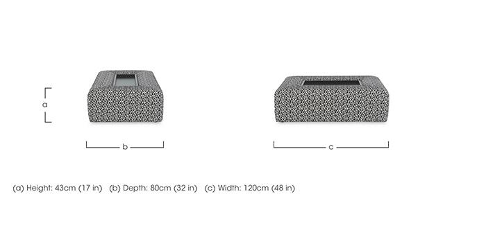 Celine Rectangular Footstool with Wooden Tray in  on Furniture Village