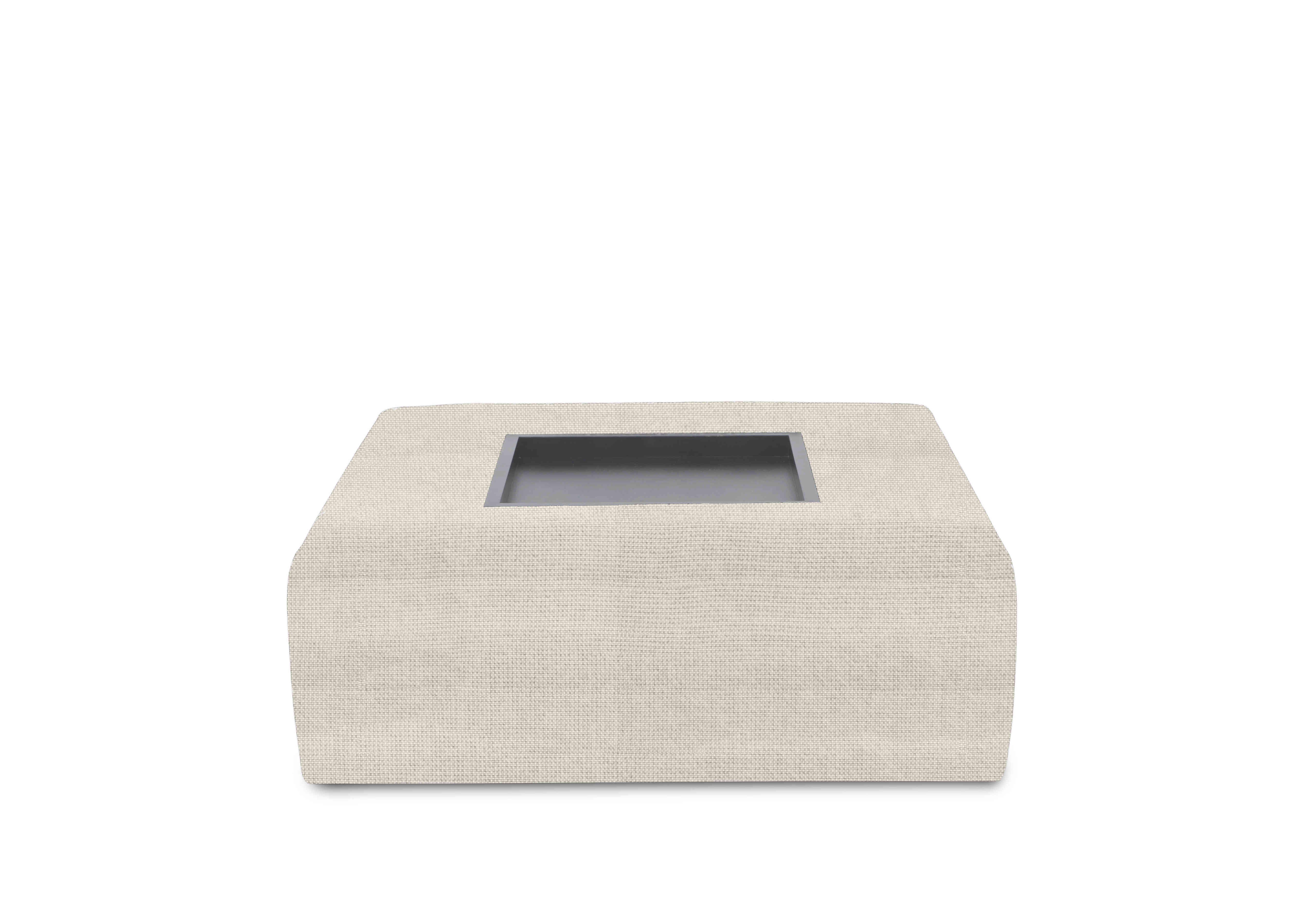 Celine Square Footstool with Wooden Tray in Dice Natural Gw Sp on Furniture Village