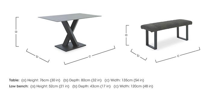 Warrior Grey Compact Fixed Dining Table with 2 Standard Benches in  on Furniture Village