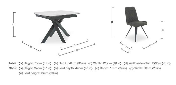 Warrior Crystal White Swivel Extending Dining Table with 4 Standard Dining Chairs in  on Furniture Village