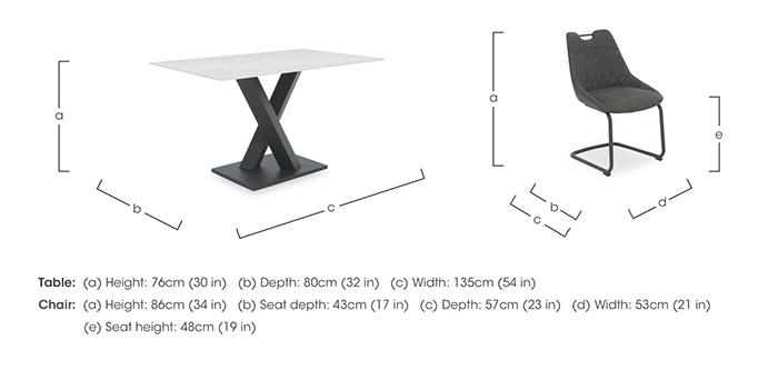 Warrior Crystal White Compact Fixed Dining Table with 4 Cantilever Dining Chairs in  on Furniture Village