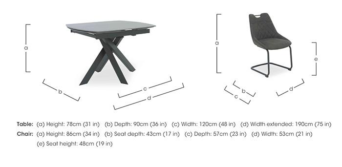 Warrior Grey Swivel Extending Dining Table with 6 Cantilever Dining Chairs in  on Furniture Village