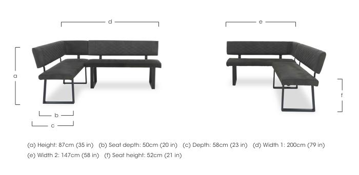 Warrior Right Hand Facing Corner Dining Bench in  on Furniture Village