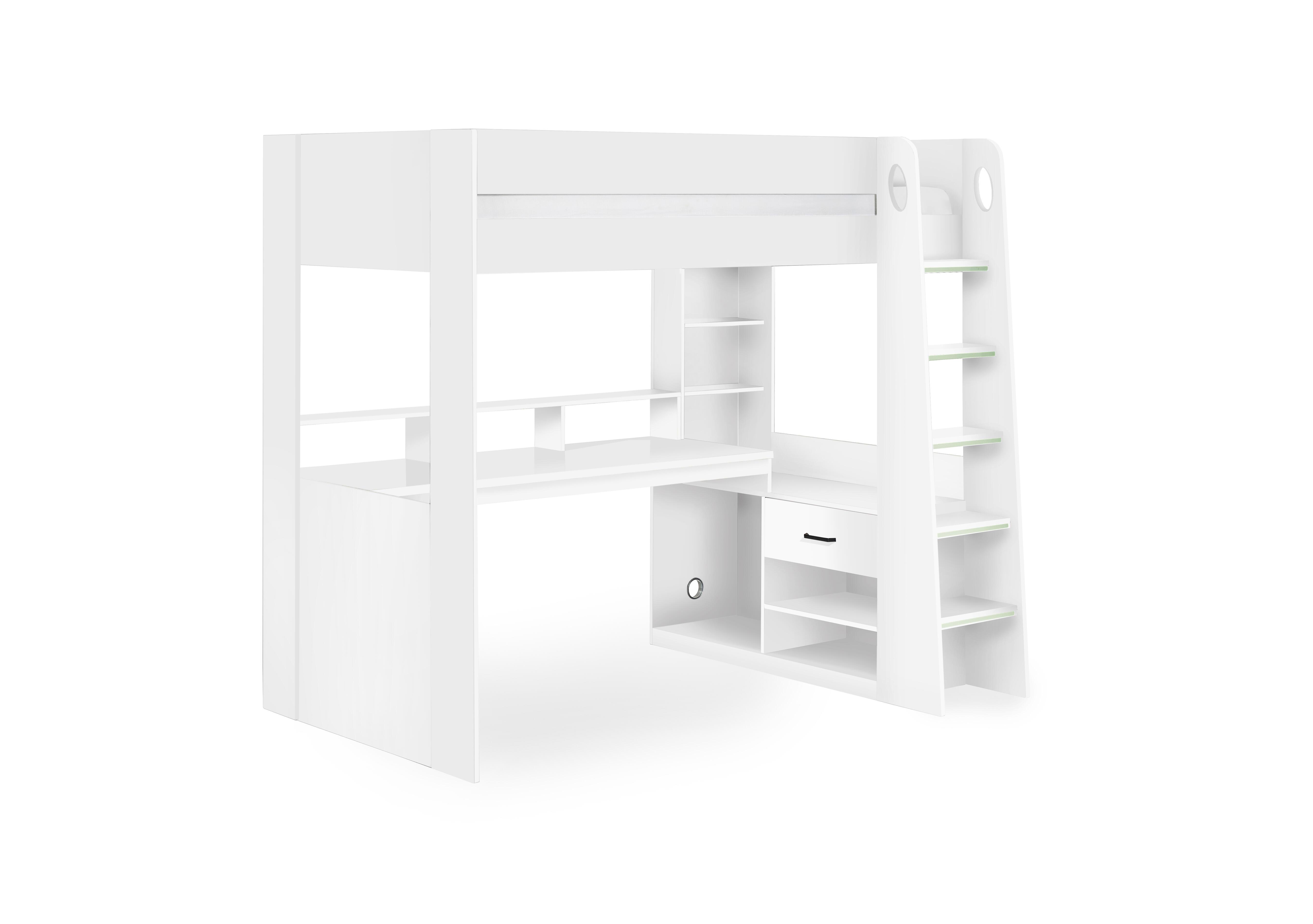Nora Gaming High Sleeper in White on Furniture Village