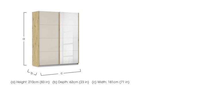 Freja 181cm 2 Door Sliding Decor Wardrobe With Mirror Door in  on Furniture Village