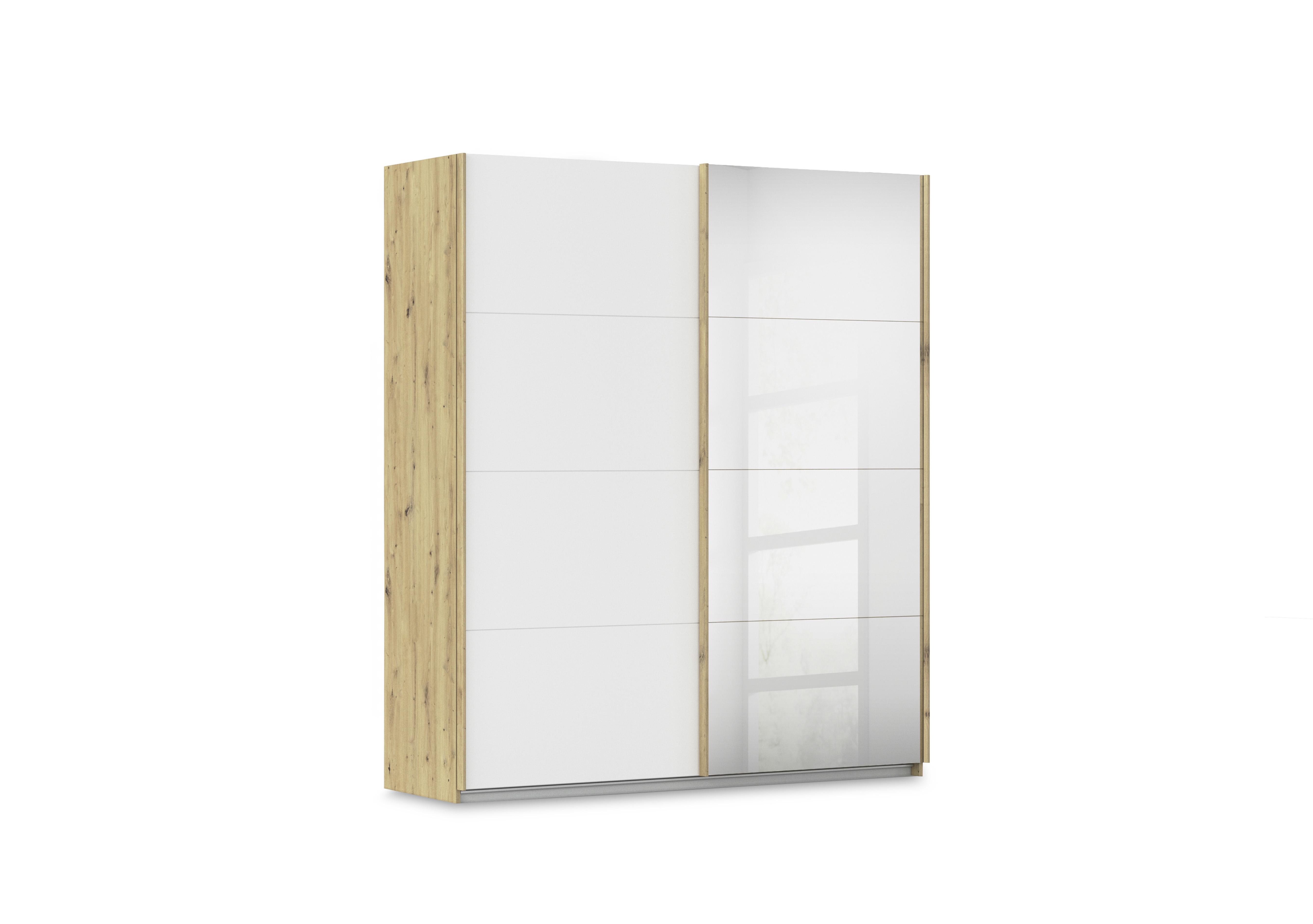 Freja 181cm 2 Door Sliding Decor Wardrobe With Mirror Door in Ag747 Alpine White on Furniture Village