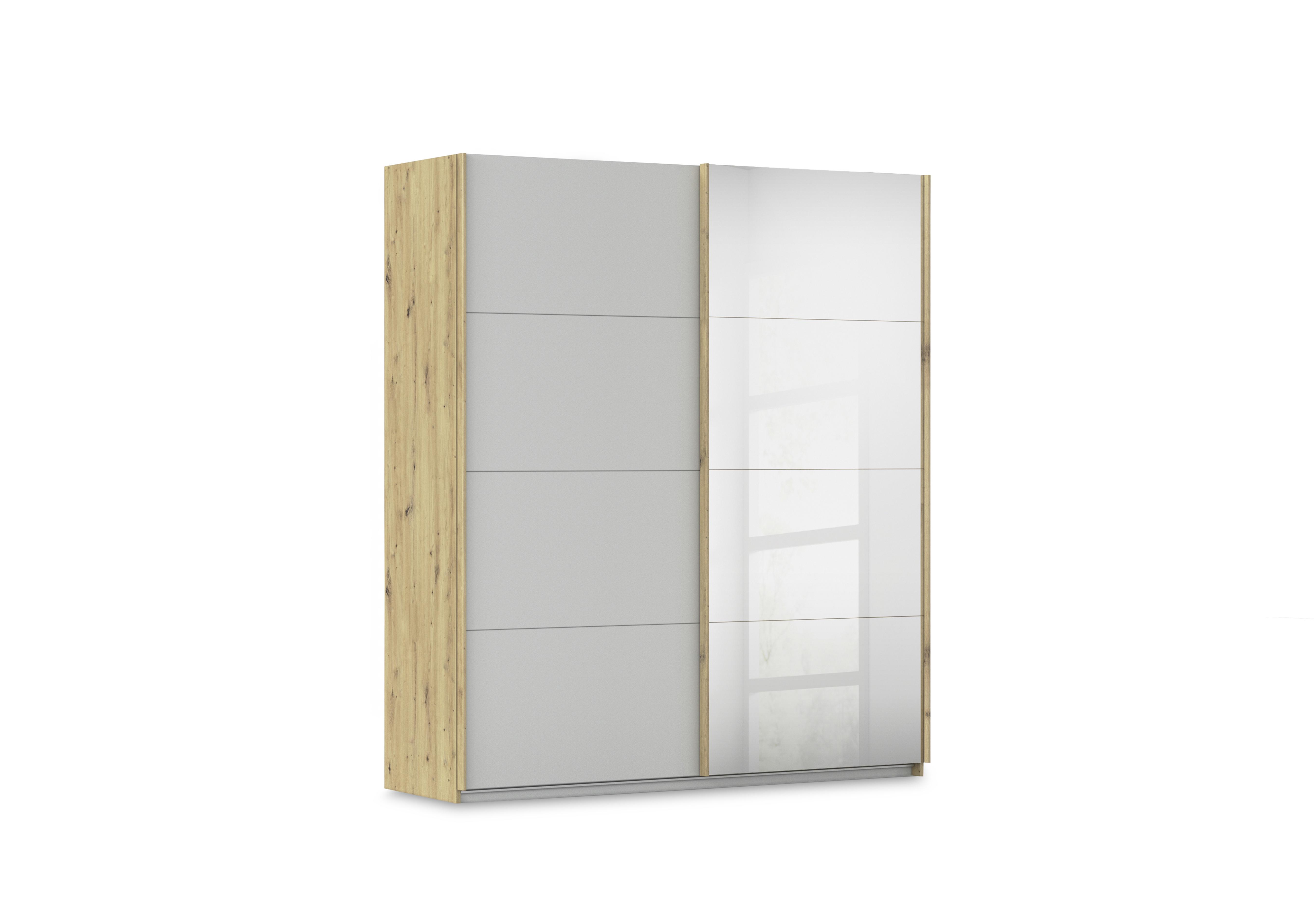 Freja 181cm 2 Door Sliding Decor Wardrobe With Mirror Door in Ag748 Silk Grey on Furniture Village