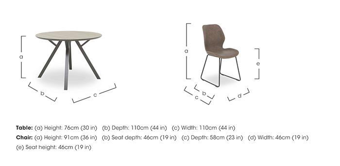 Pedro Round Dining Table with 4 Faux Leather Ski Leg Dining Chairs in  on Furniture Village