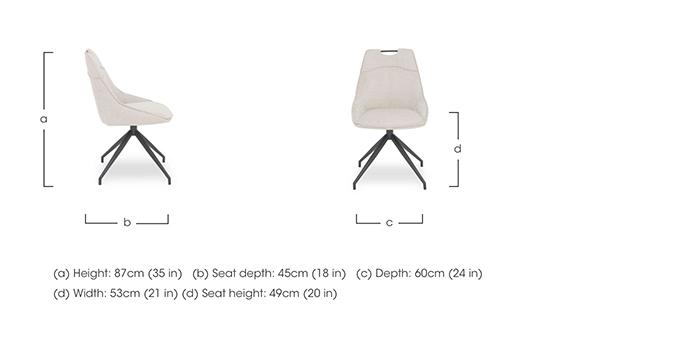 Pedro Set of 4 Fabric Swivel Dining Chairs in  on Furniture Village