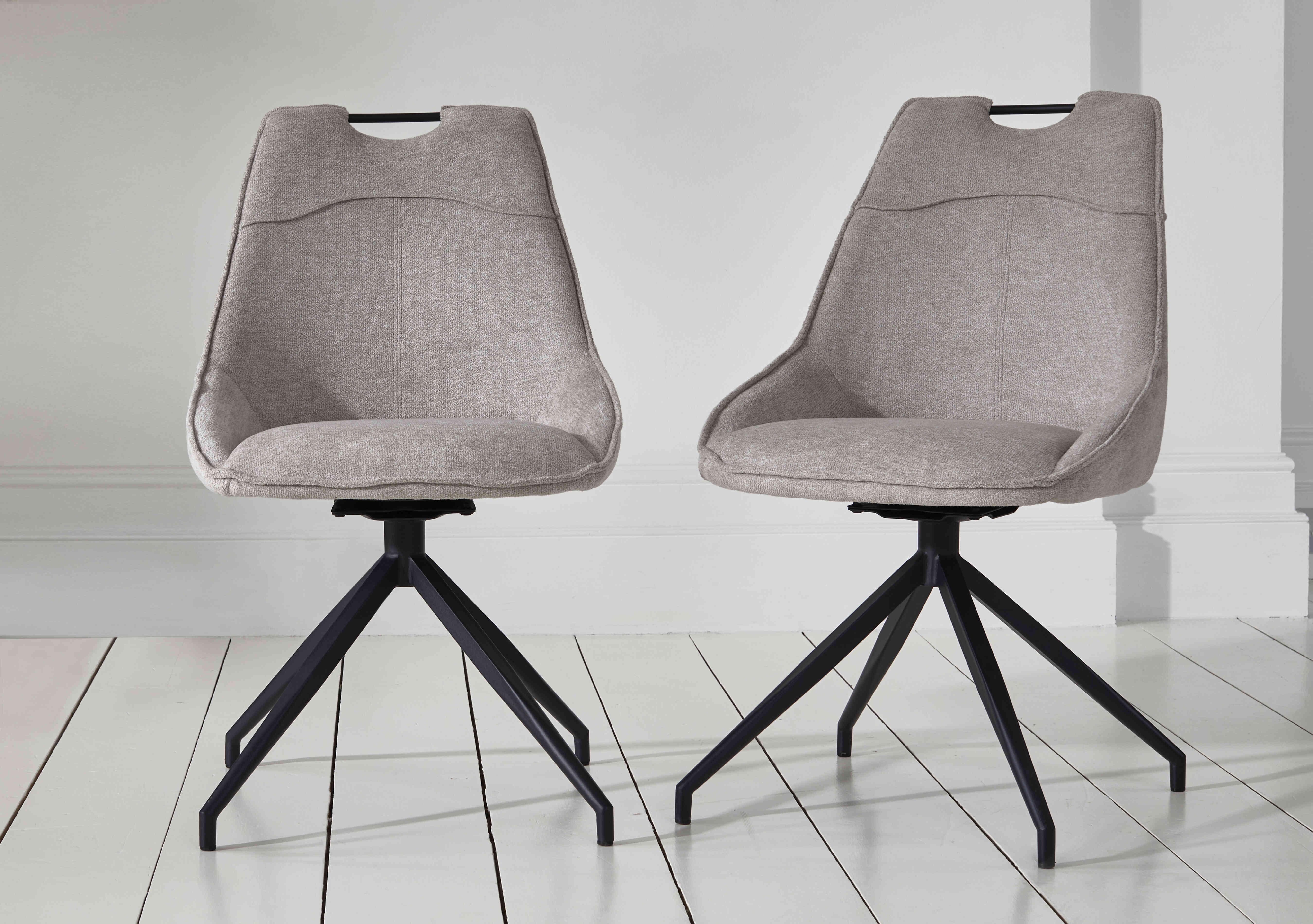 Pedro Set of 6 Fabric Swivel Dining Chairs in  on Furniture Village