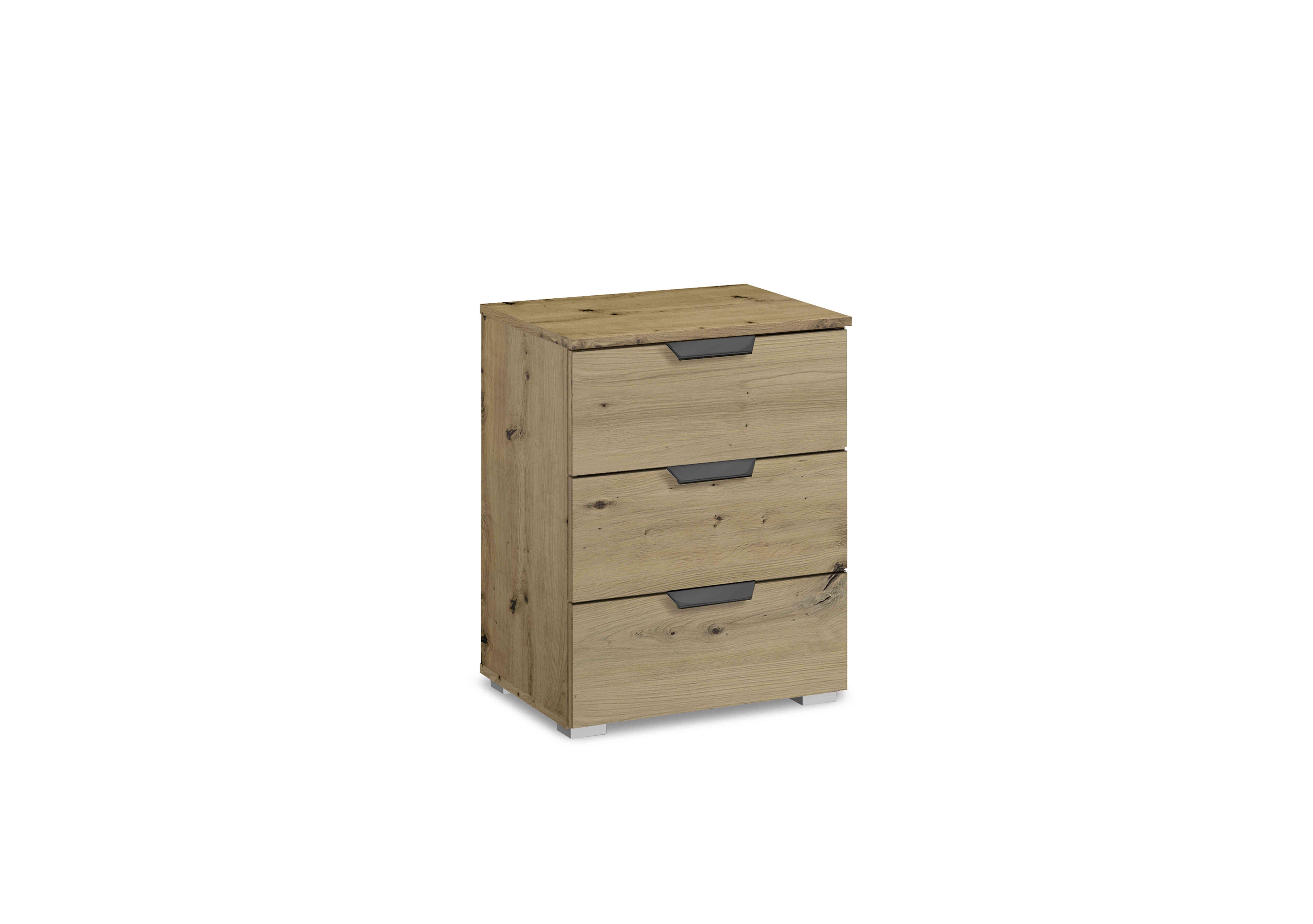Leon 3 Drawer Bedside Cabinet in Ad64w Art Oak Drs-Art Oak Carc on Furniture Village