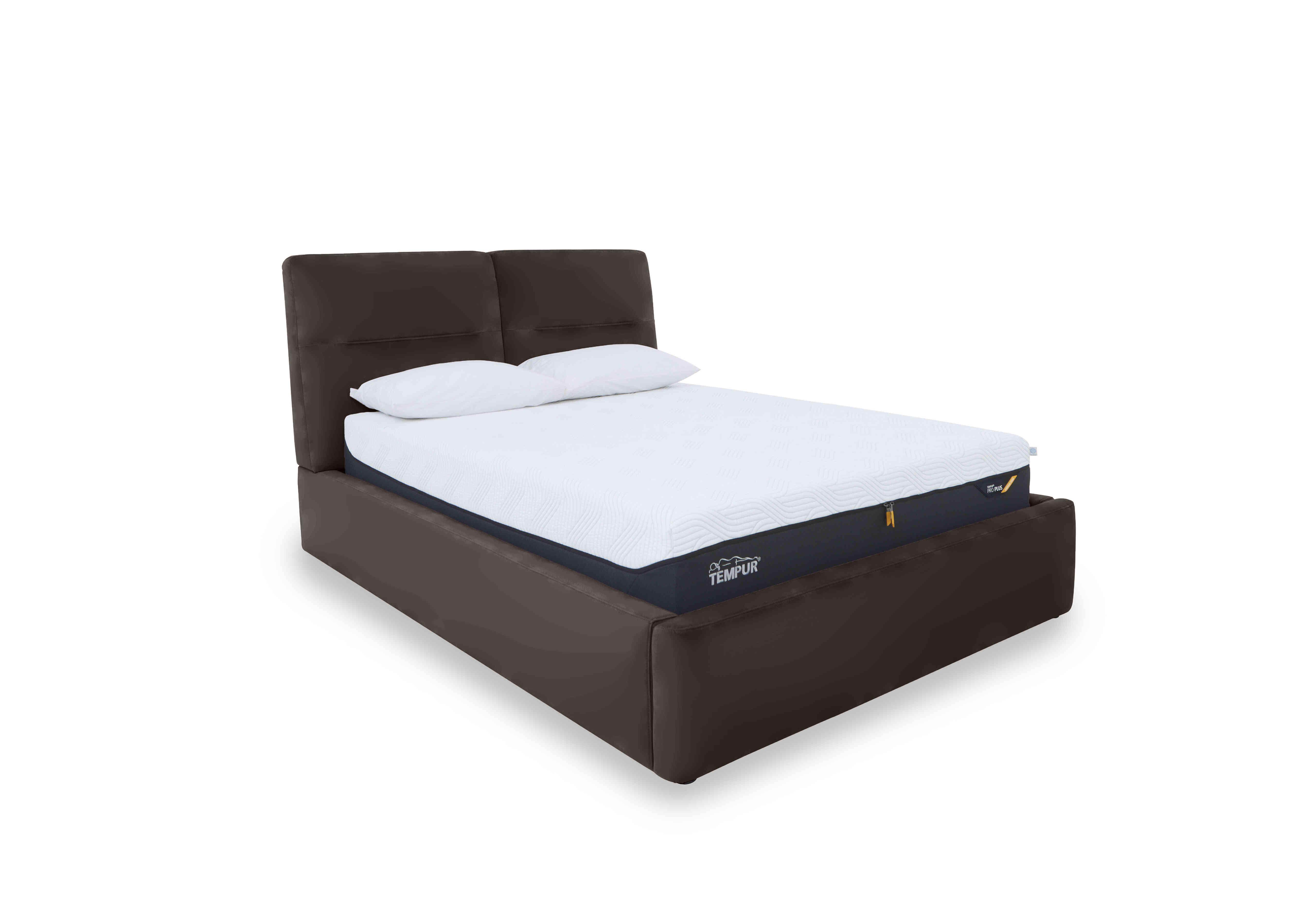 Stark Leather Manual Ottoman Bed Frame in Bv-1748 Dark Chocolate on Furniture Village