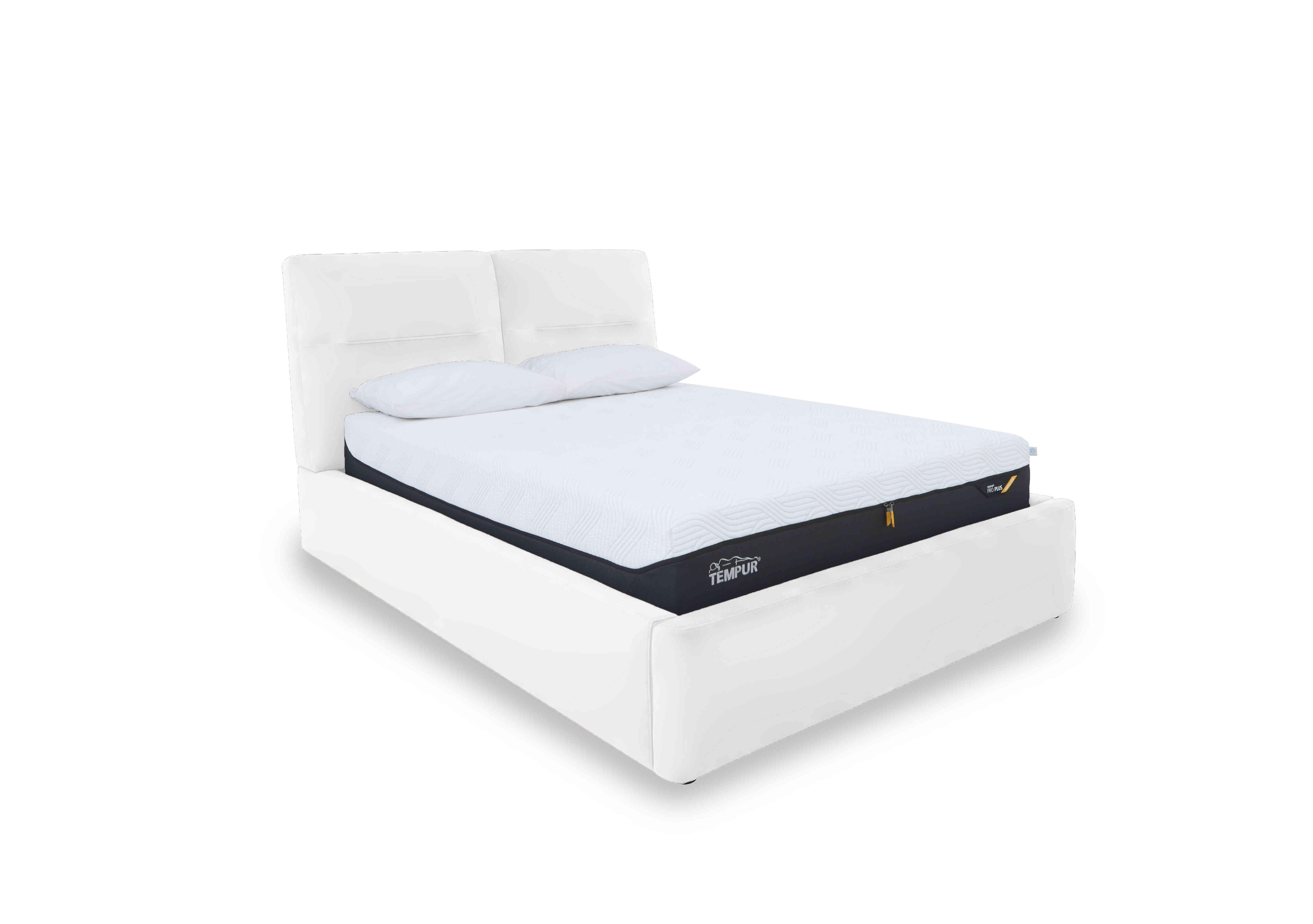 Stark Leather Manual Ottoman Bed Frame in Bv-744d Star White on Furniture Village