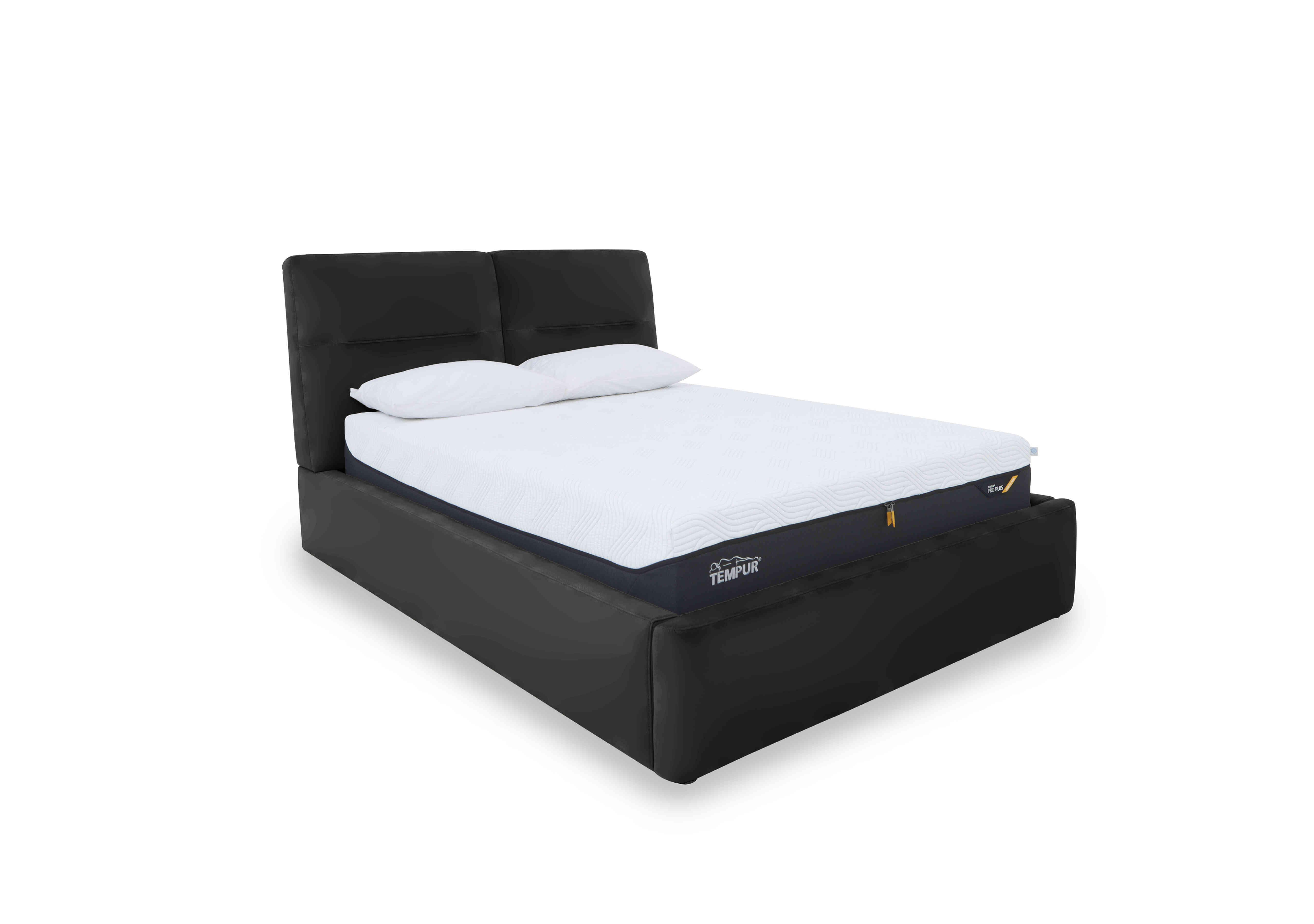 Stark Leather Manual Ottoman Bed Frame in Nc-023c Black on Furniture Village