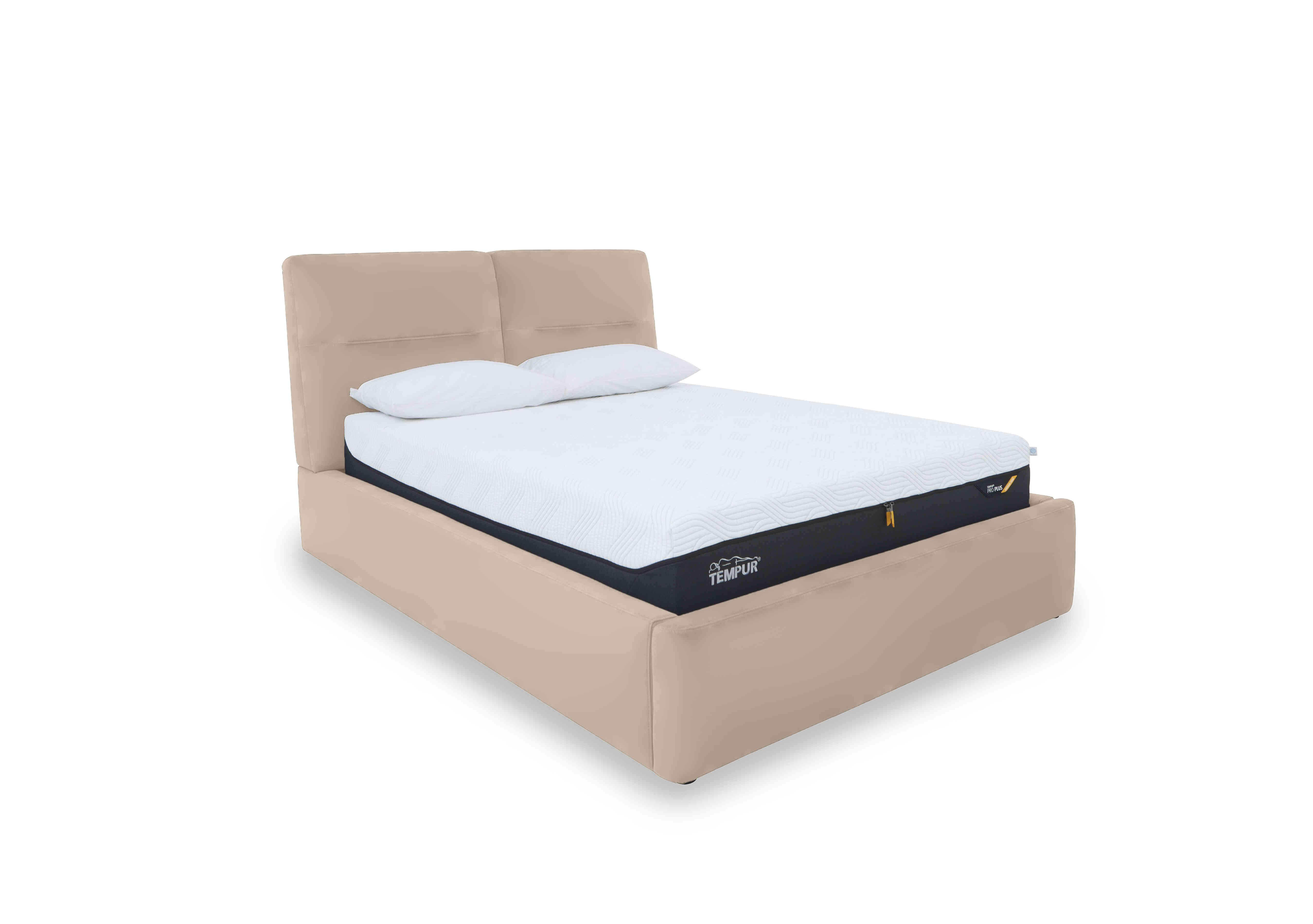 Stark Leather Manual Ottoman Bed Frame in Nc-039c Pebble on Furniture Village