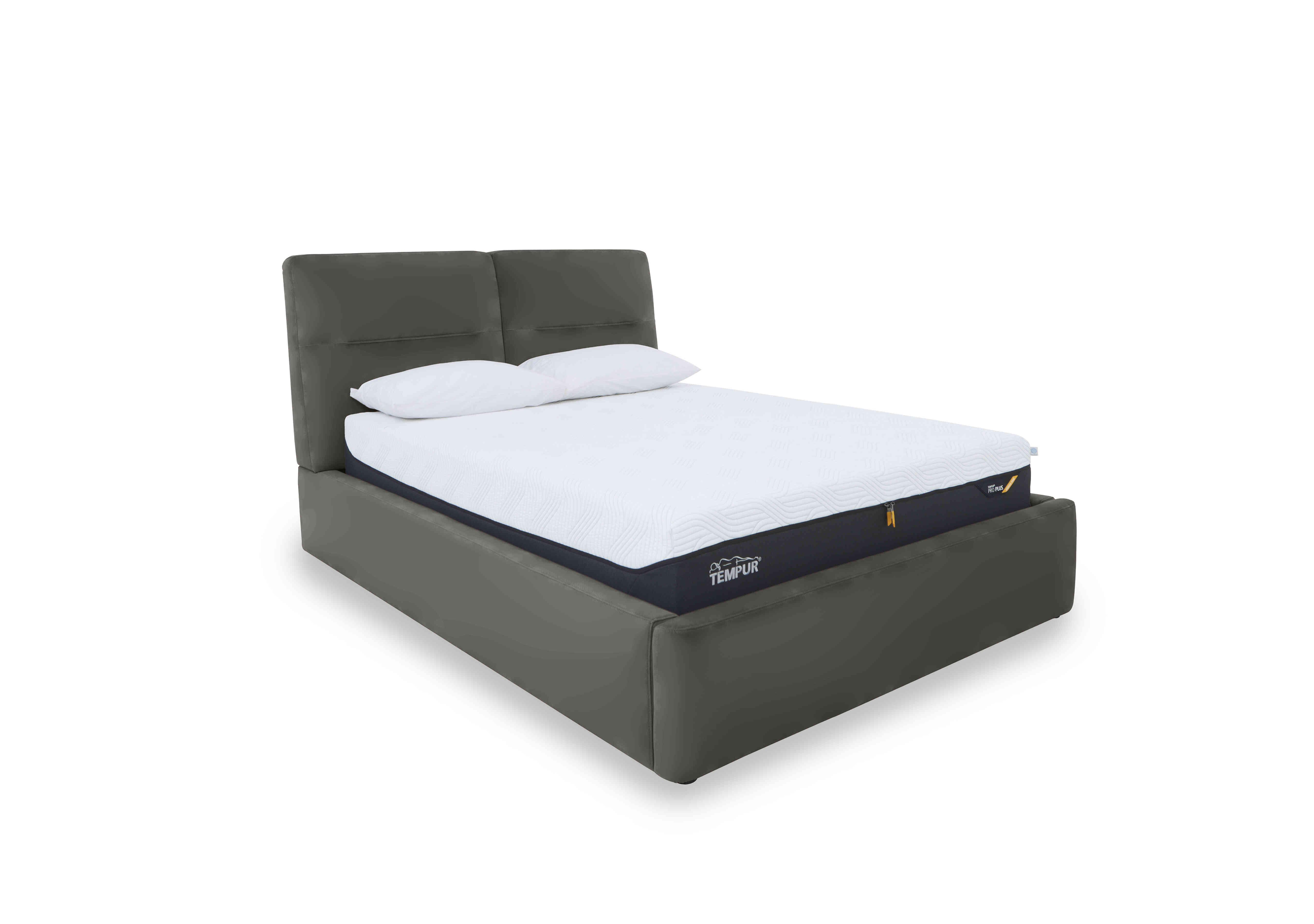 Stark Leather Manual Ottoman Bed Frame in Nc-088e Charcoal Grey on Furniture Village