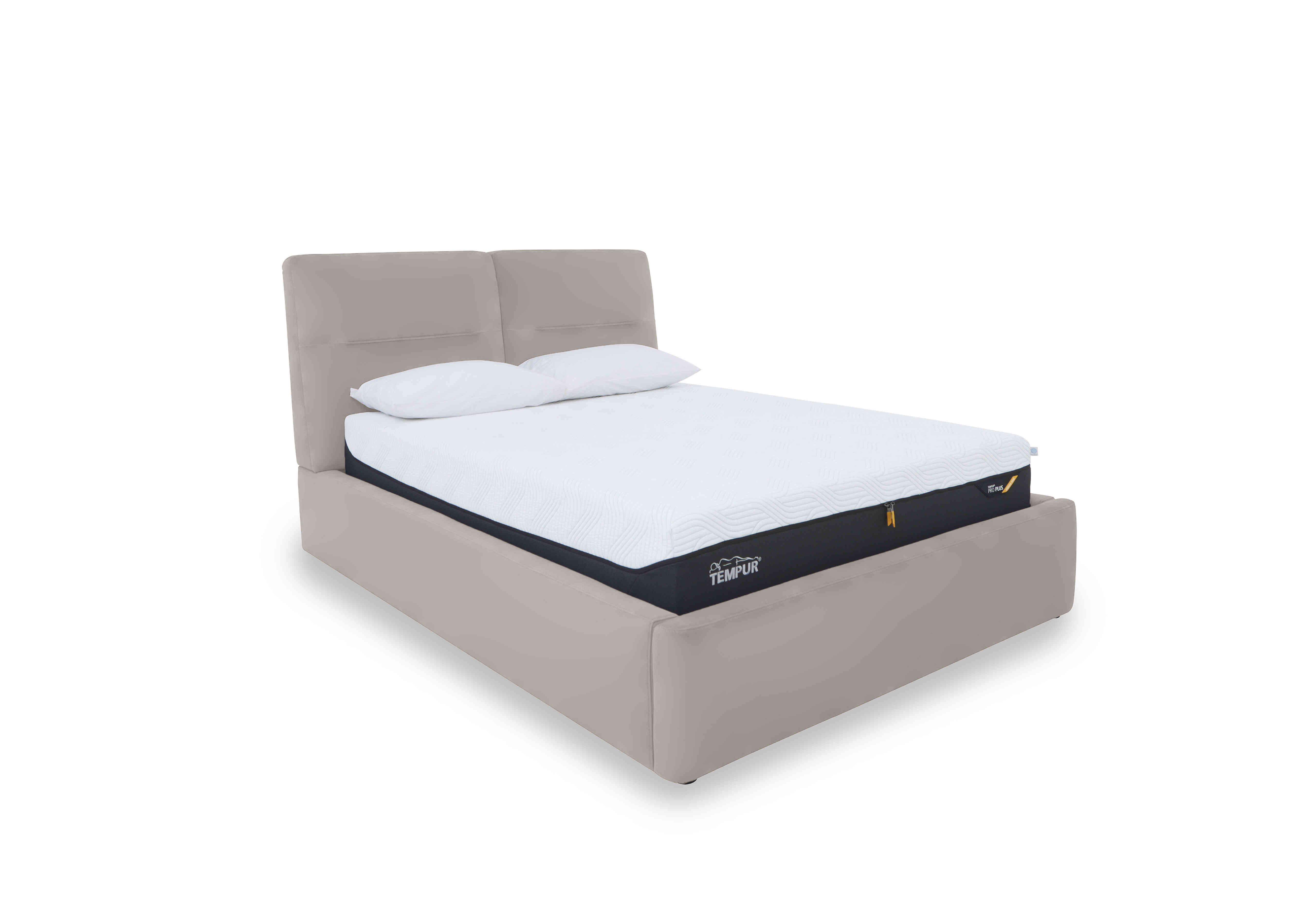 Stark Leather Manual Ottoman Bed Frame in Nc-946b Feather Grey on Furniture Village