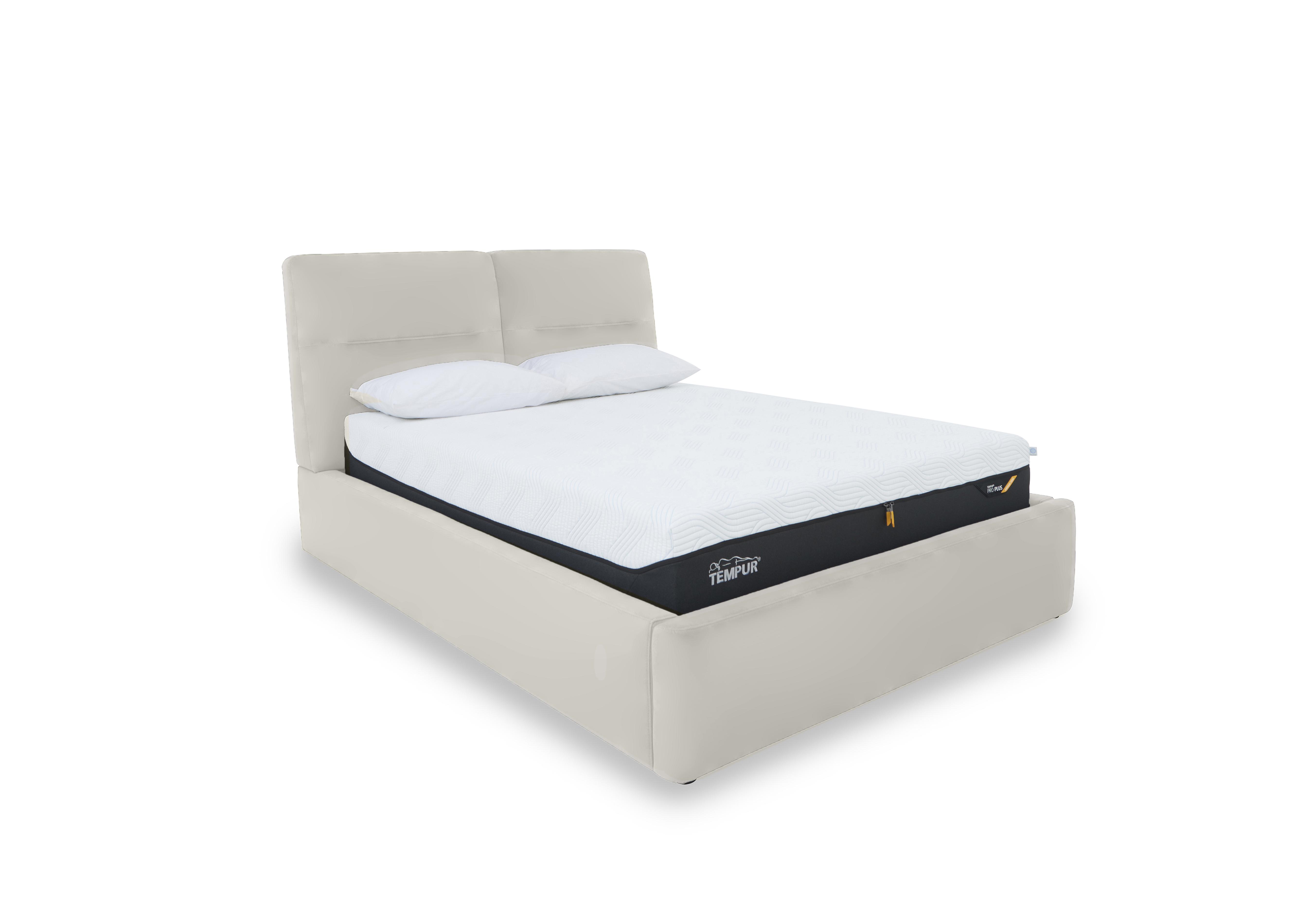 Stark Leather Manual Ottoman Bed Frame in Nw-521e Frost on Furniture Village
