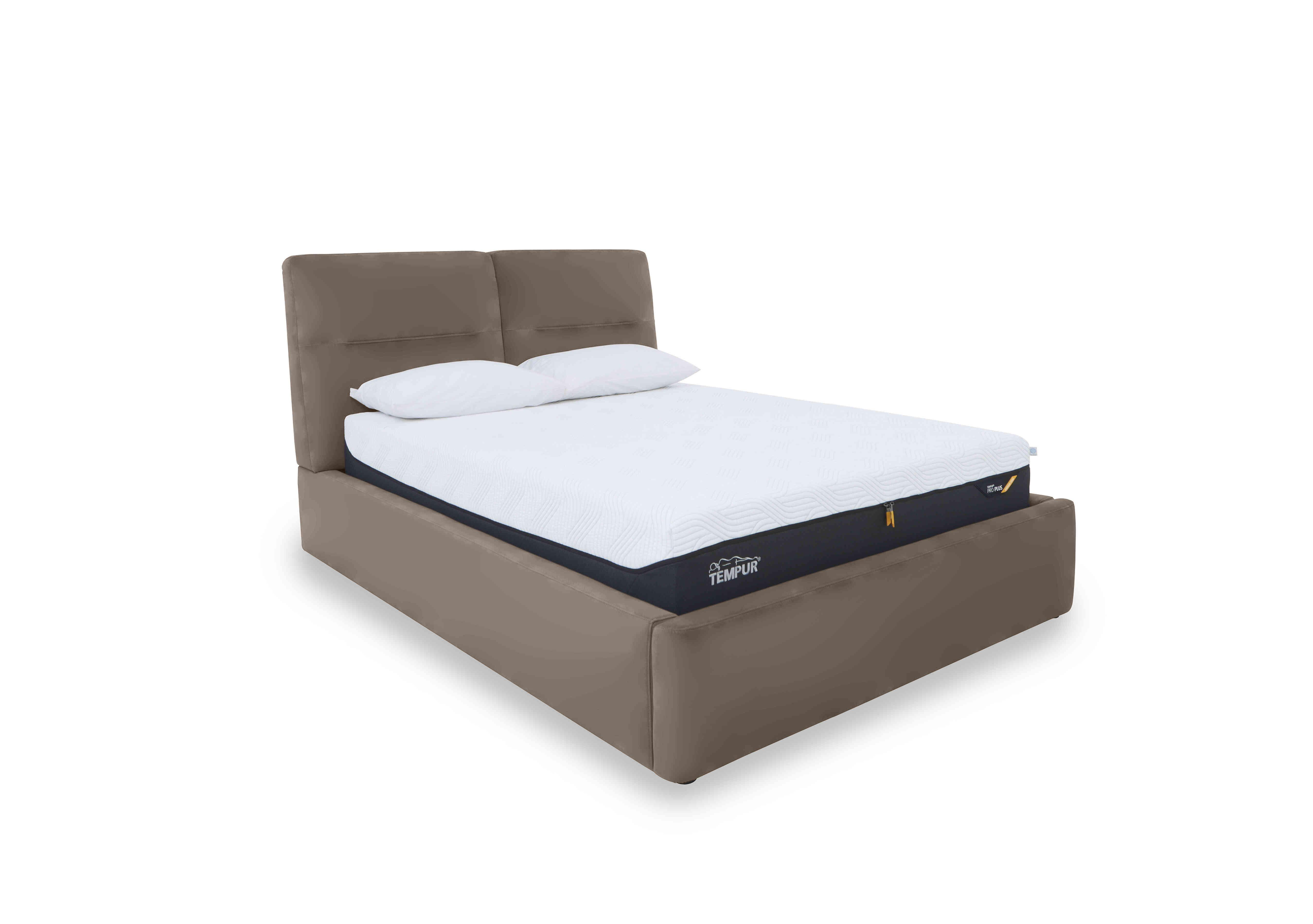 Stark Leather Manual Ottoman Bed Frame in Nw-586e Fawn on Furniture Village