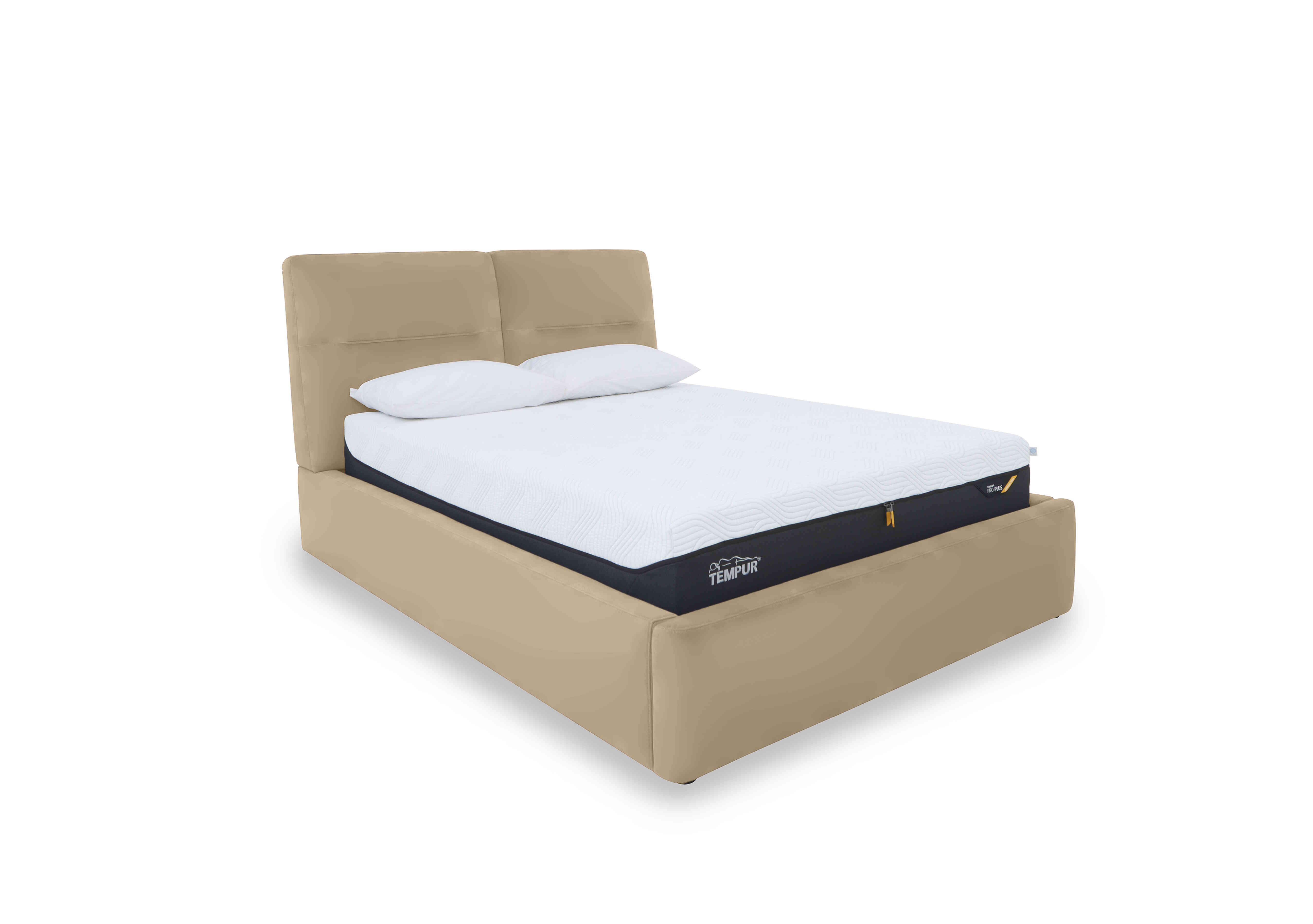 Stark Leather Manual Ottoman Bed Frame in Nw-8475 Nude on Furniture Village