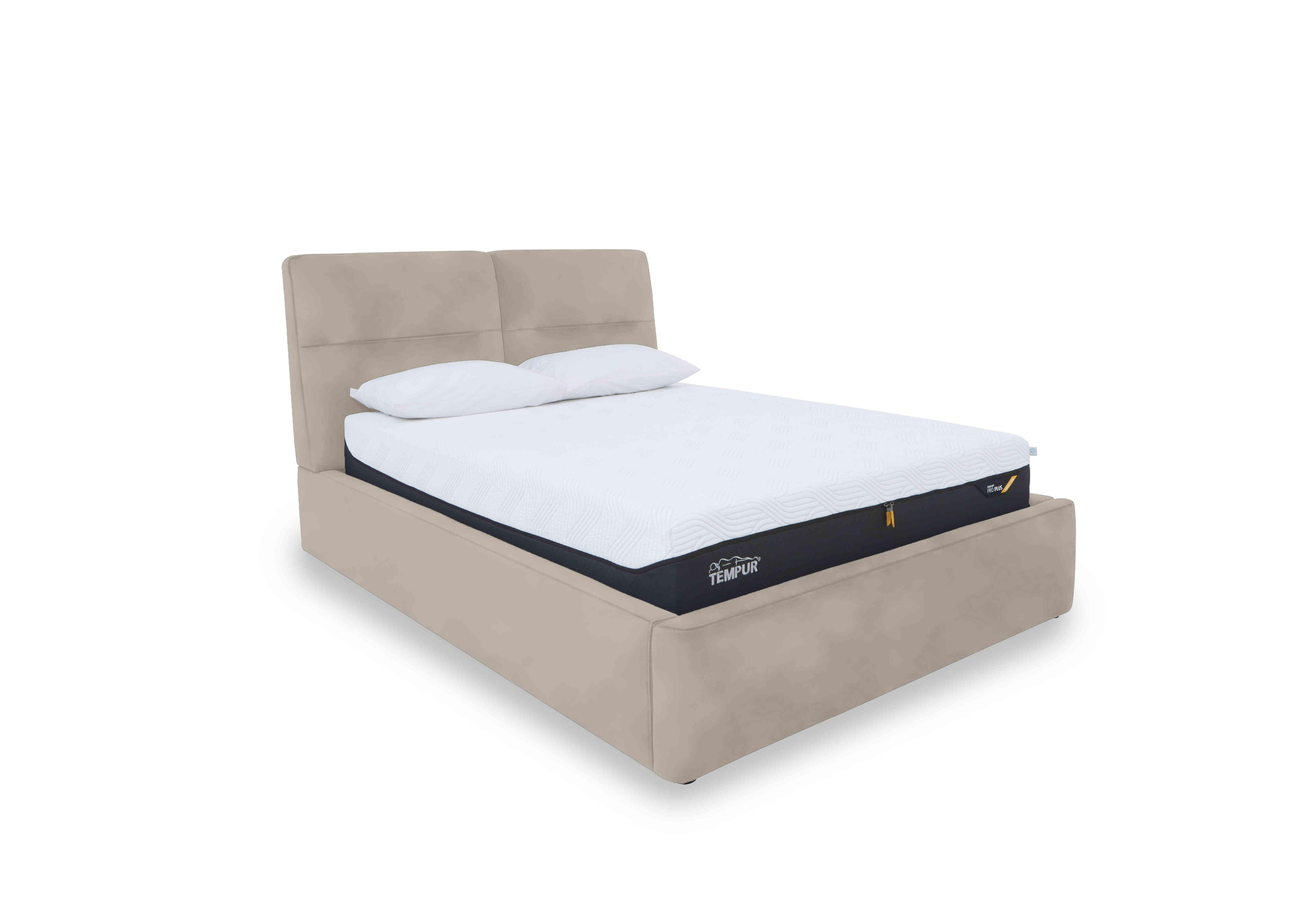 Stark Fabric Manual Ottoman Bed Frame in Fab-Meg-R32 Light Khaki on Furniture Village